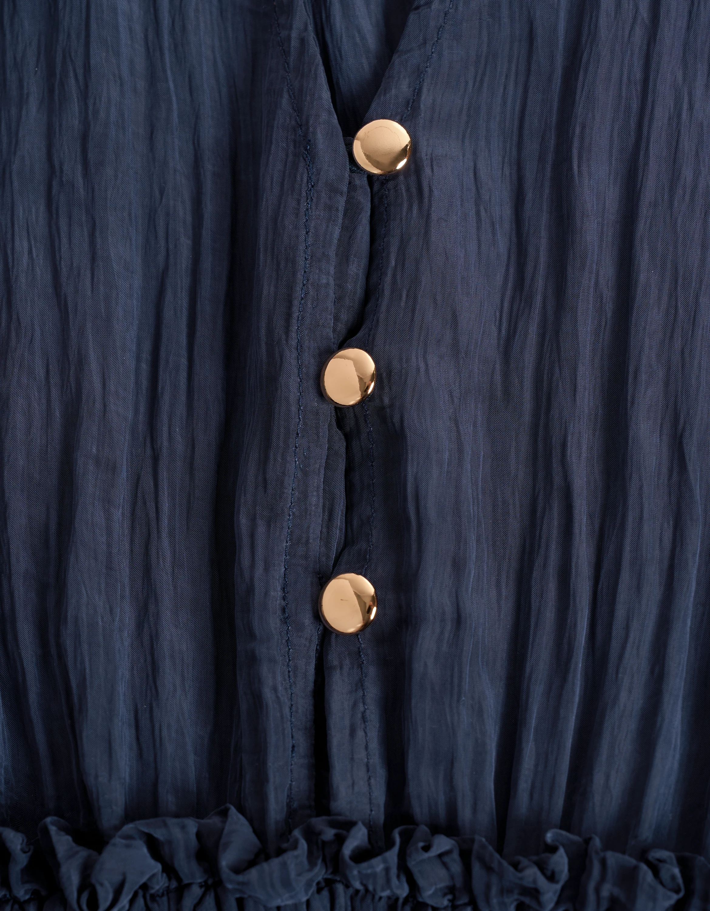 Shirred Waist V-neck Layered Dress - Image 9