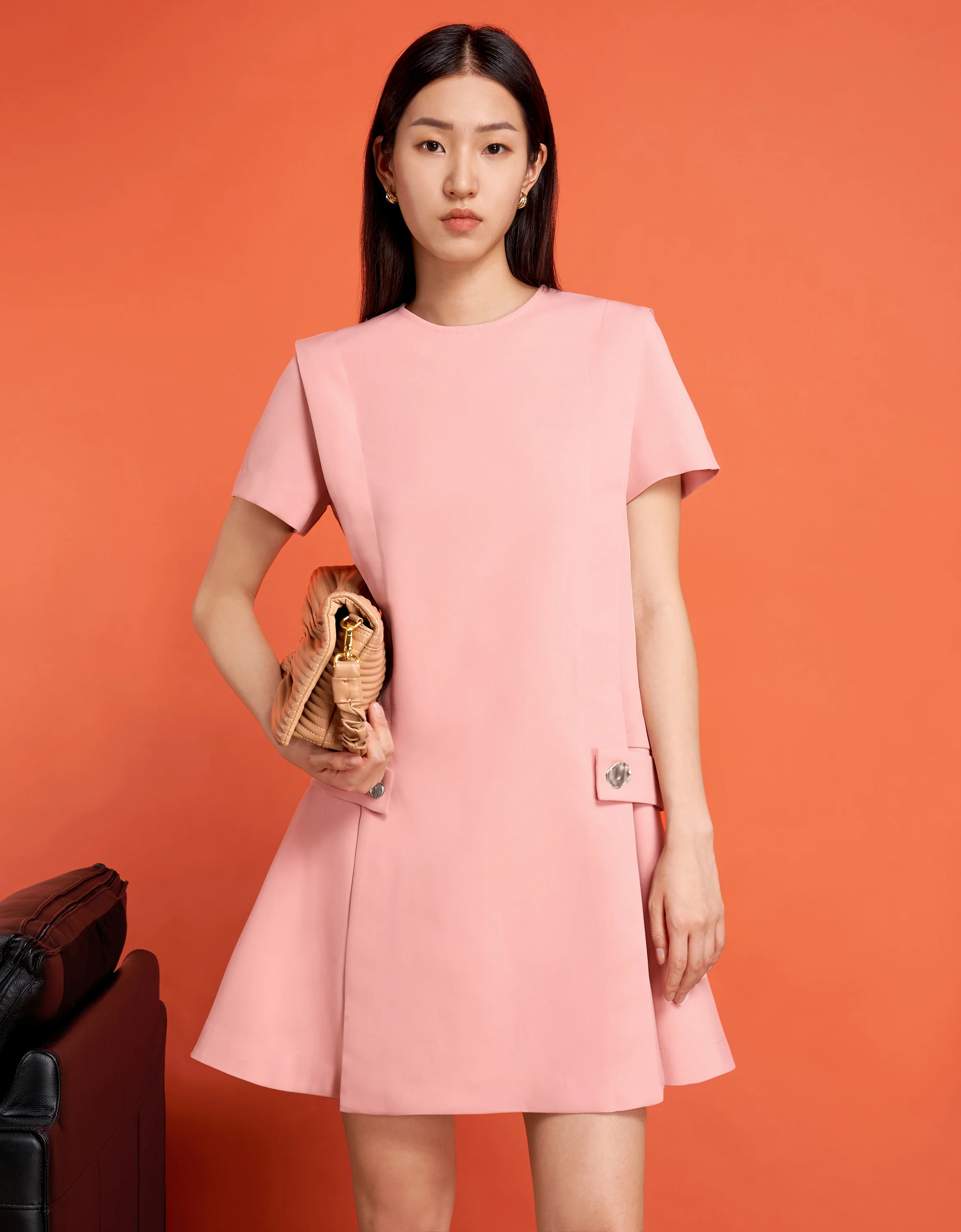 Short Sleeve Buttoned Side Dress - Image 8