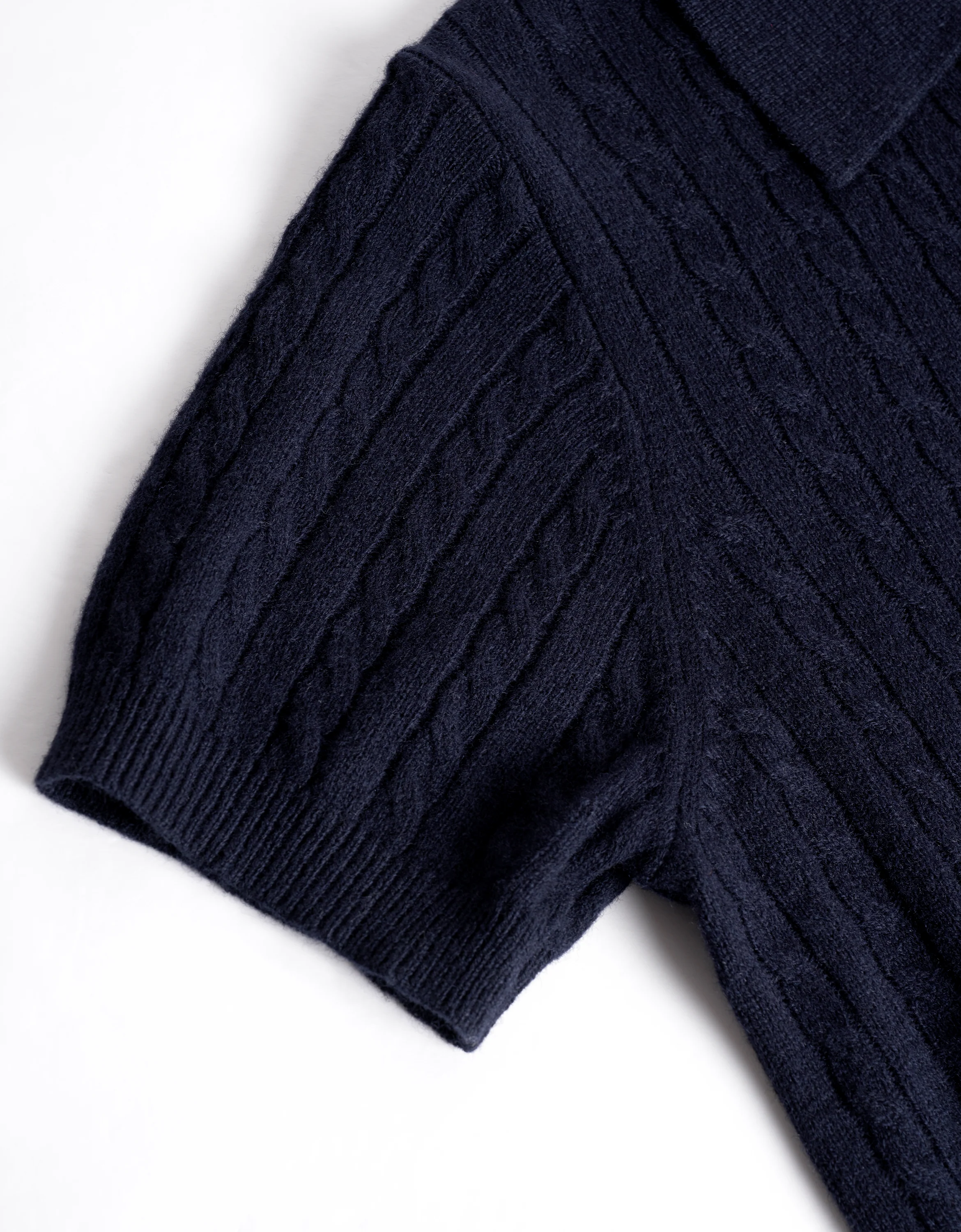 Short Sleeve Cable Knit Polo Shirt - Image 8