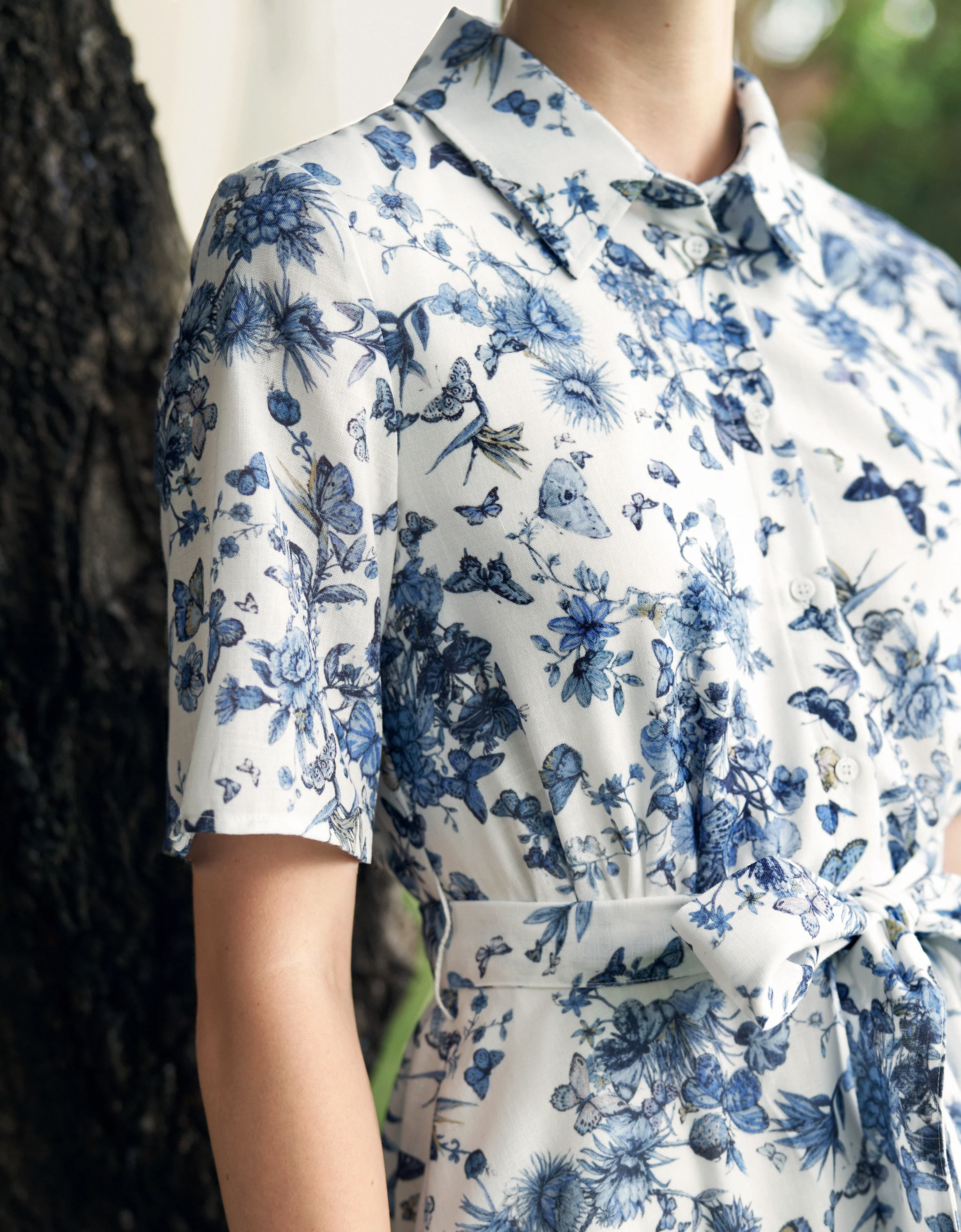 Short Sleeve Printed Midi Shirt Dress - Image 6