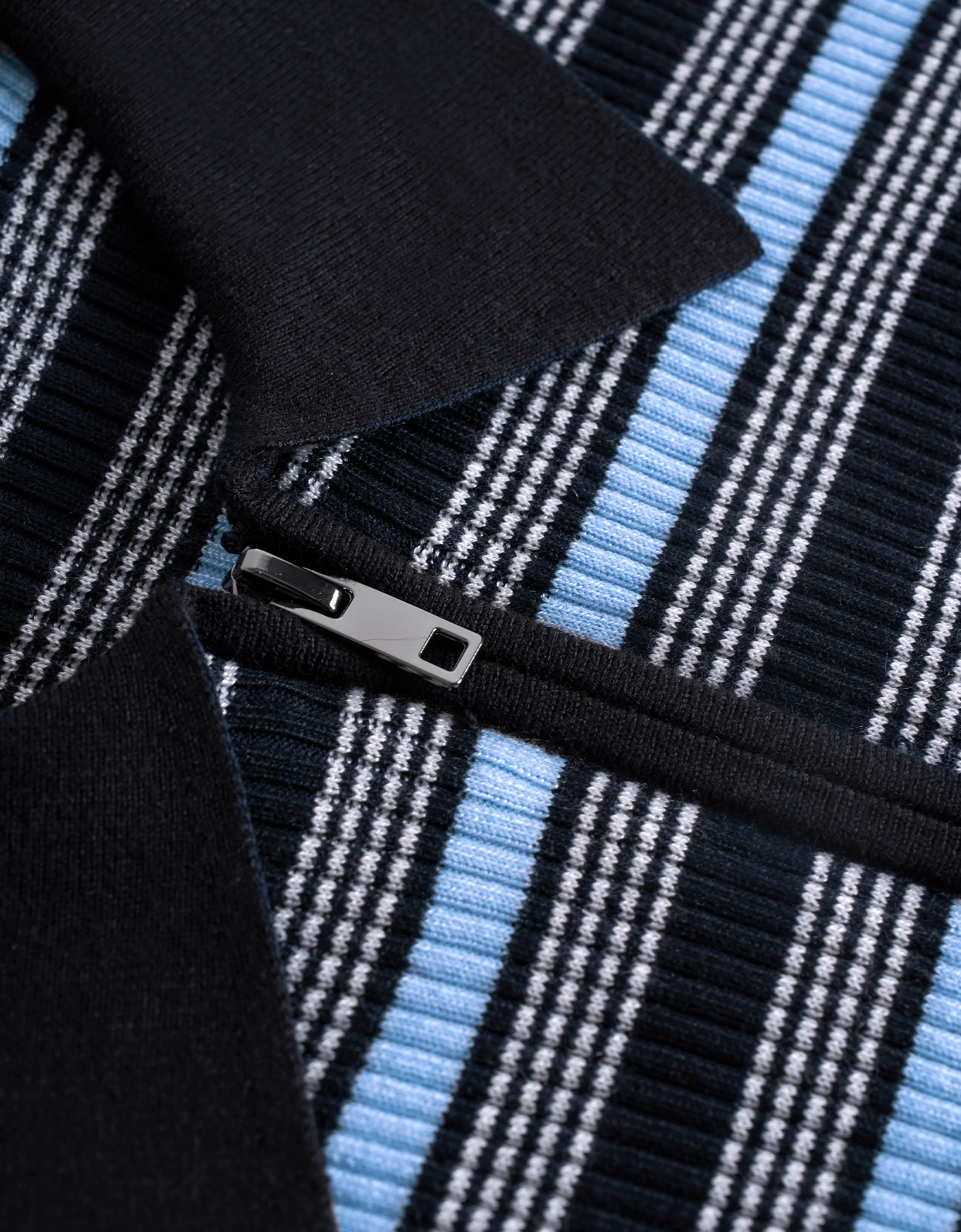 Short Sleeve Striped Knit Polo Shirt - Image 6
