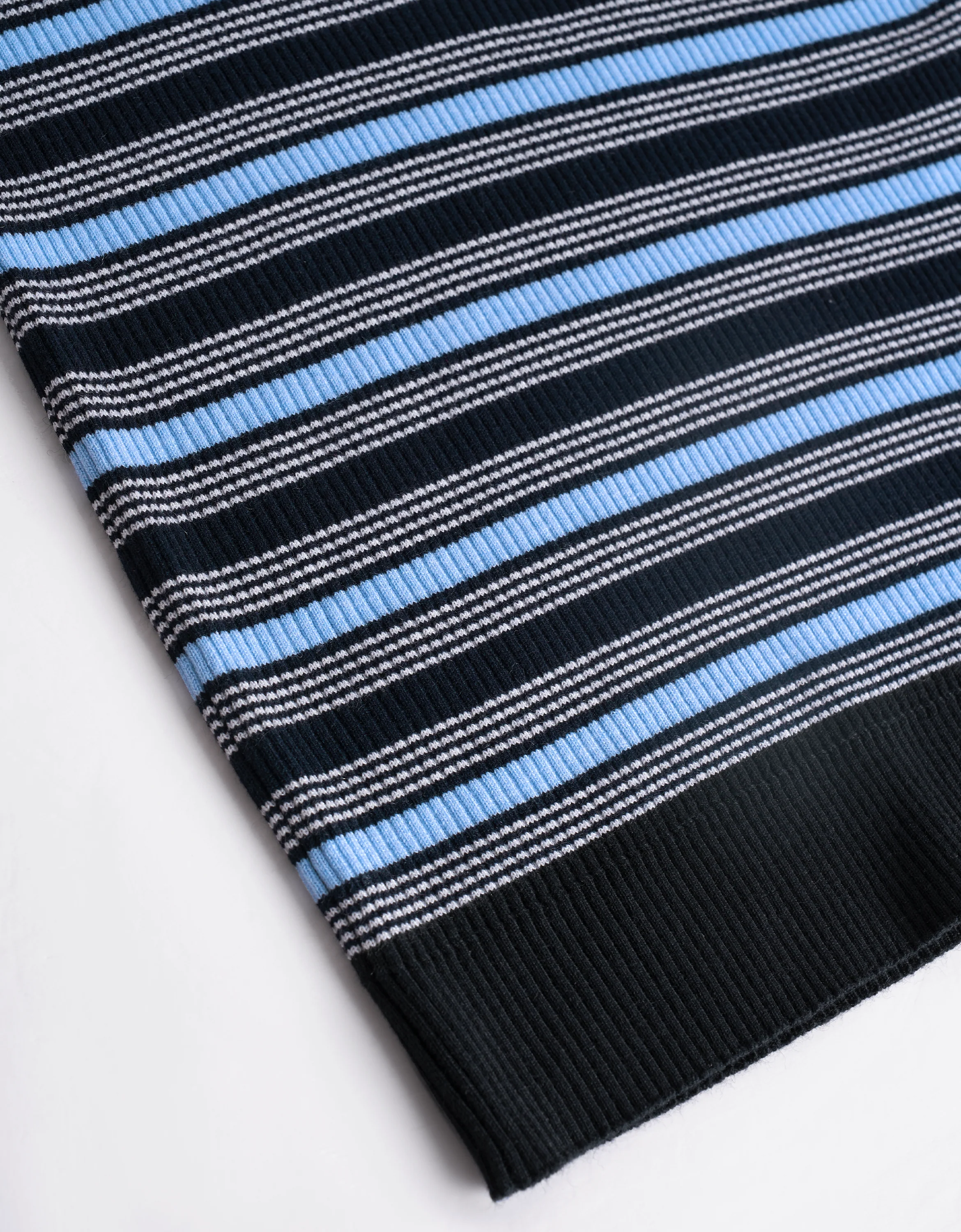 Short Sleeve Striped Knit Polo Shirt - Image 7
