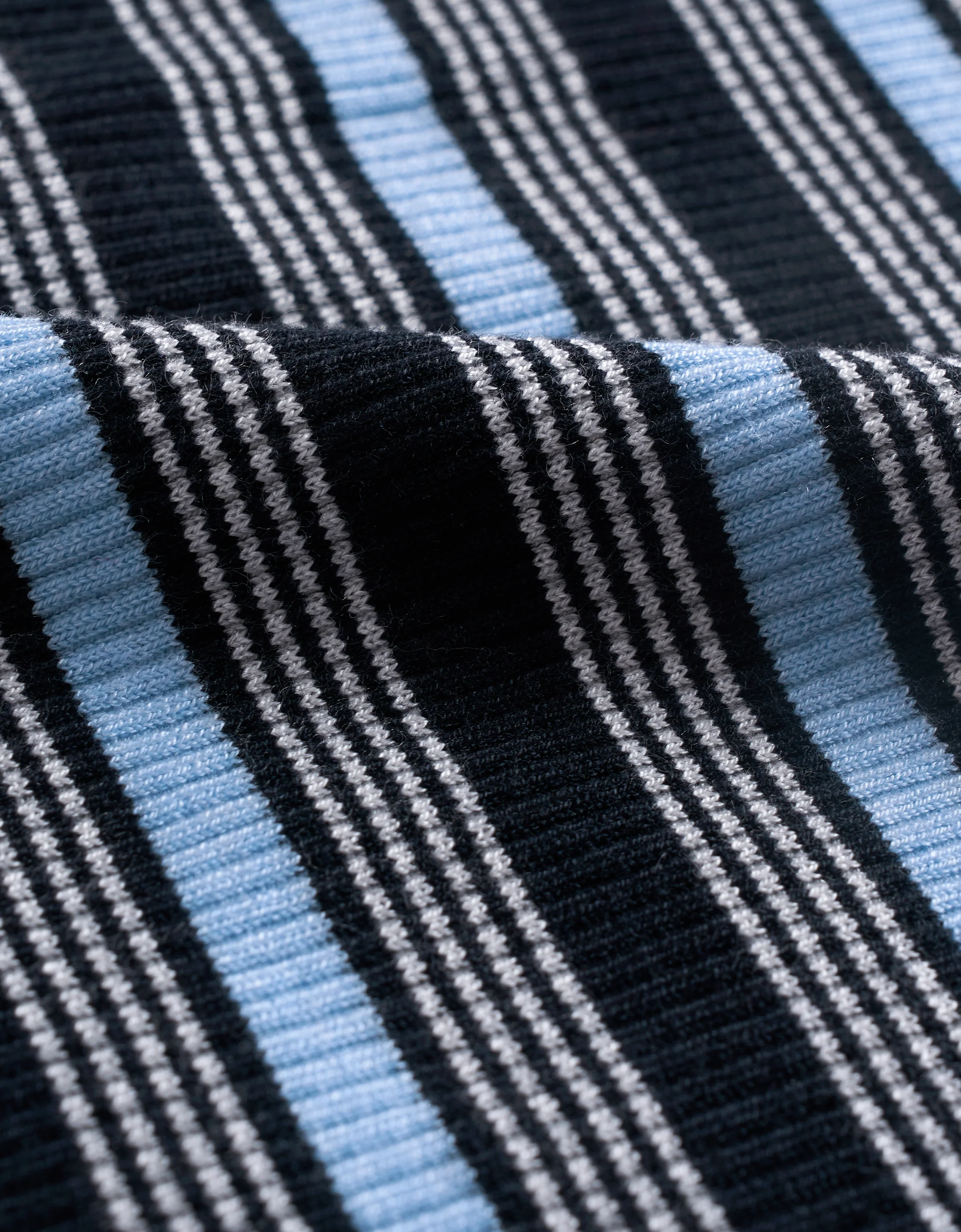 Short Sleeve Striped Knit Polo Shirt - Image 8