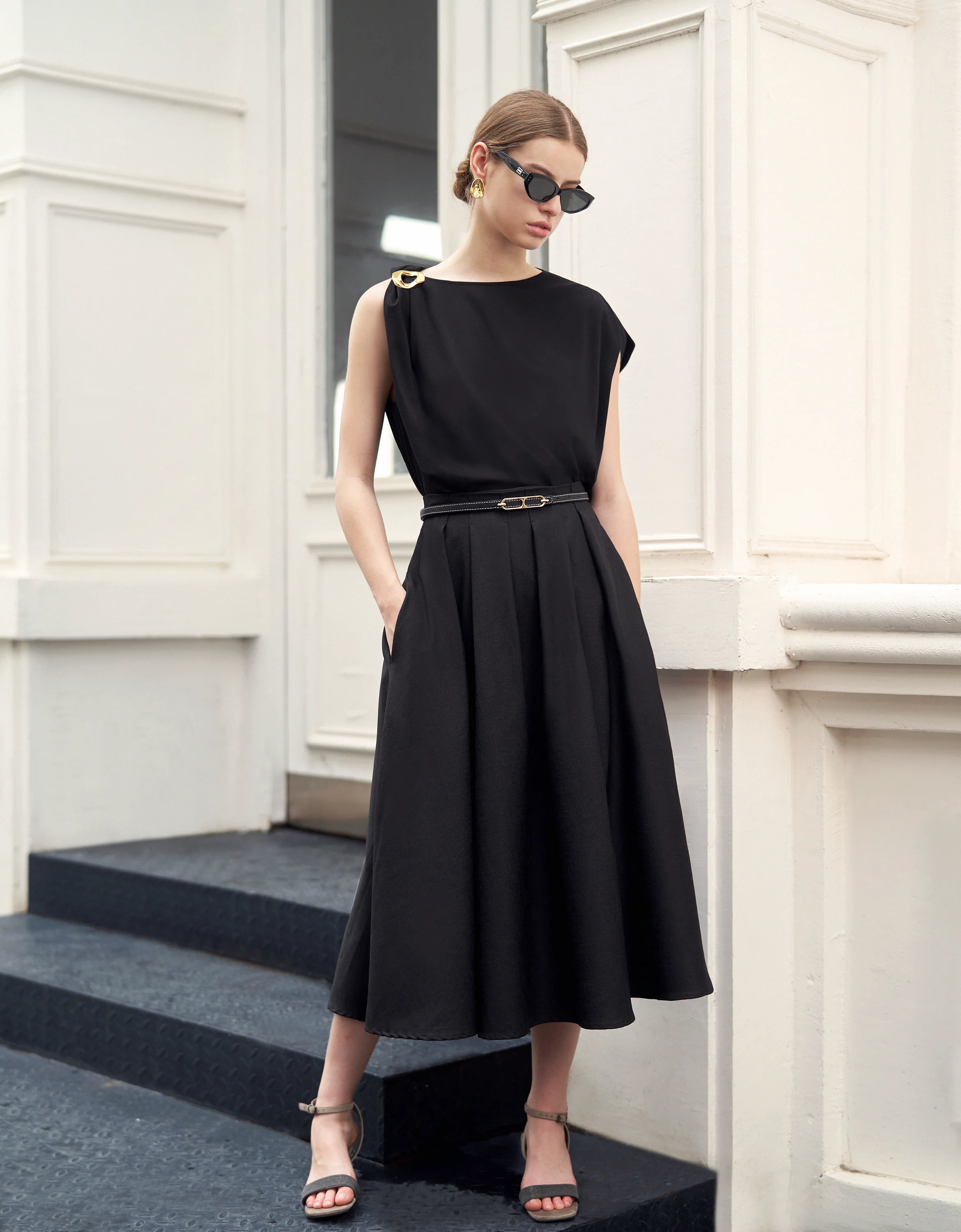 Shoulder Buckle Asymmetric Top - Image 3