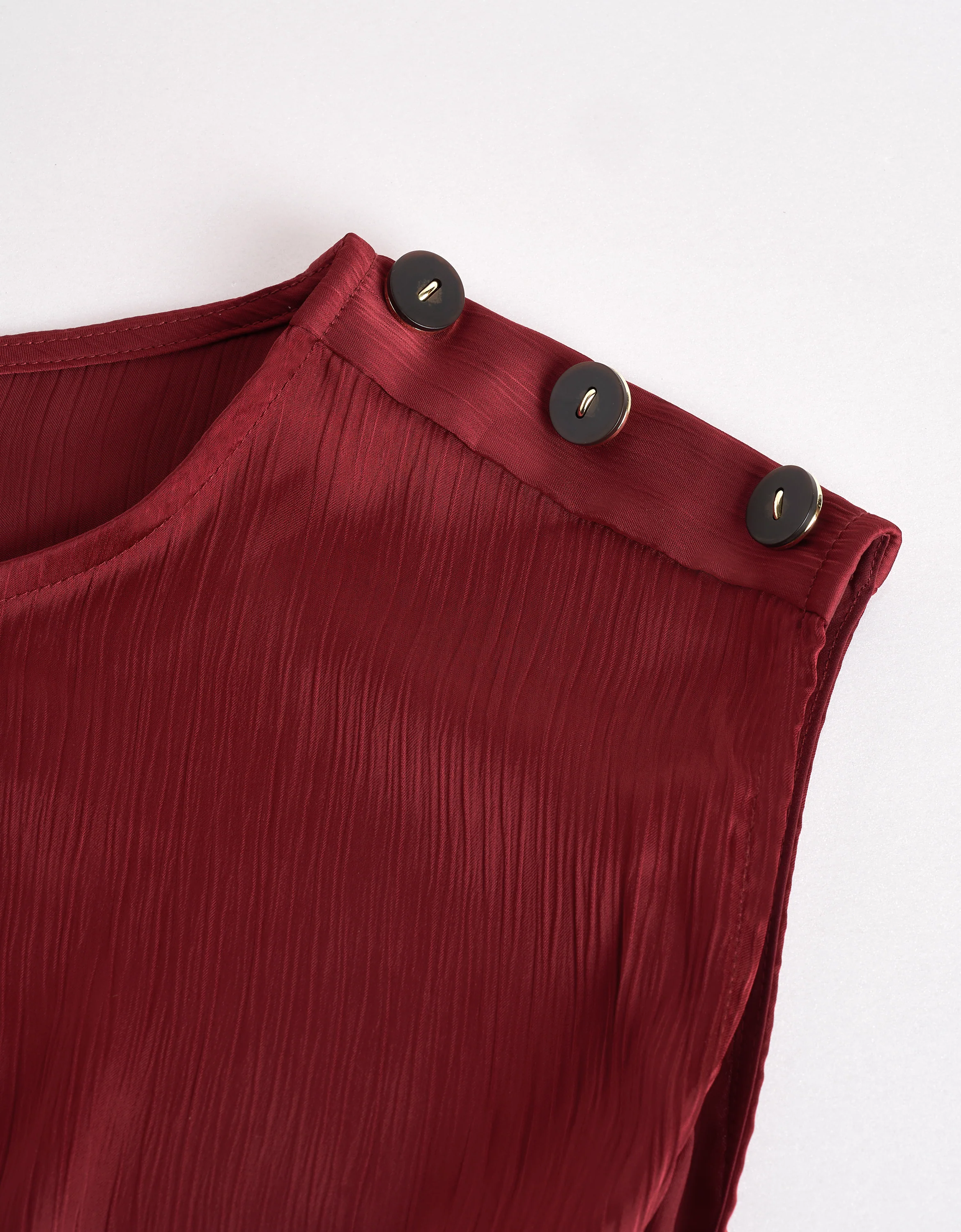 Shoulder Buttons Round Neck Jumpsuit - Image 5