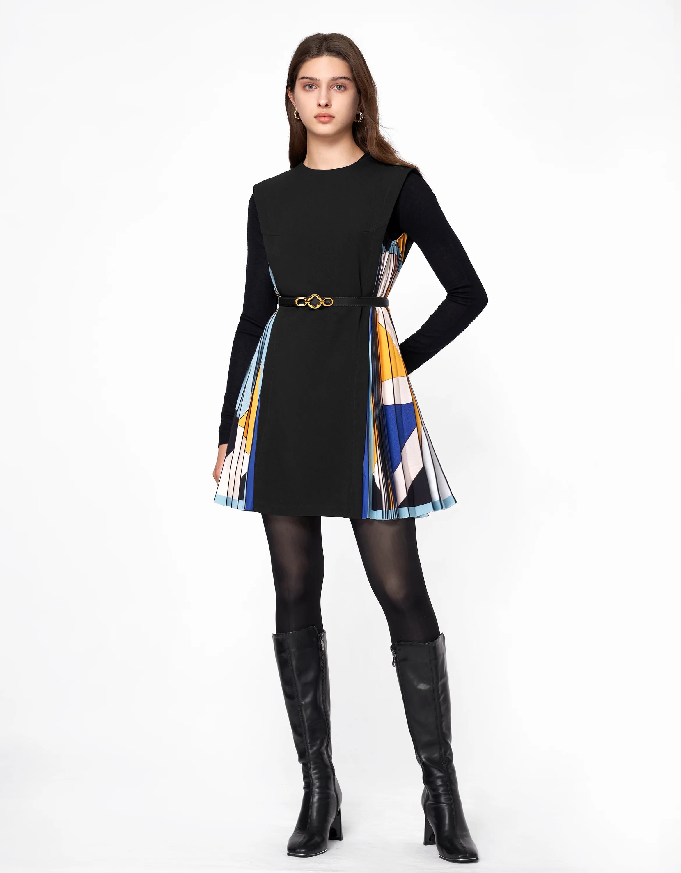Side Printed Pleated Shift Dress - Image 18