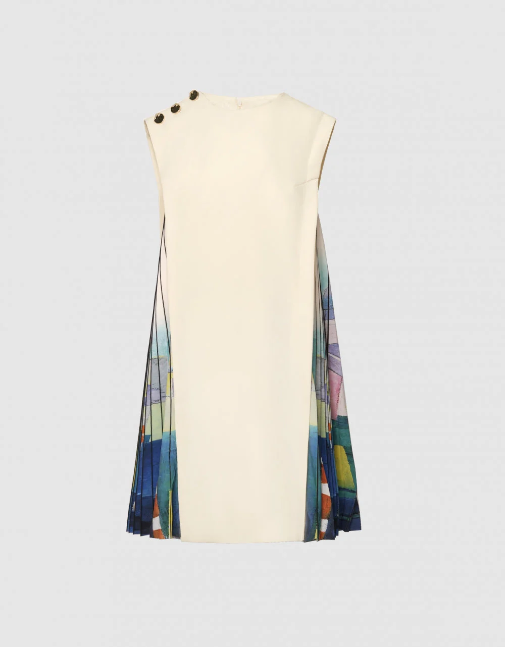 Side Printed Pleated Shift Dress - Image 45