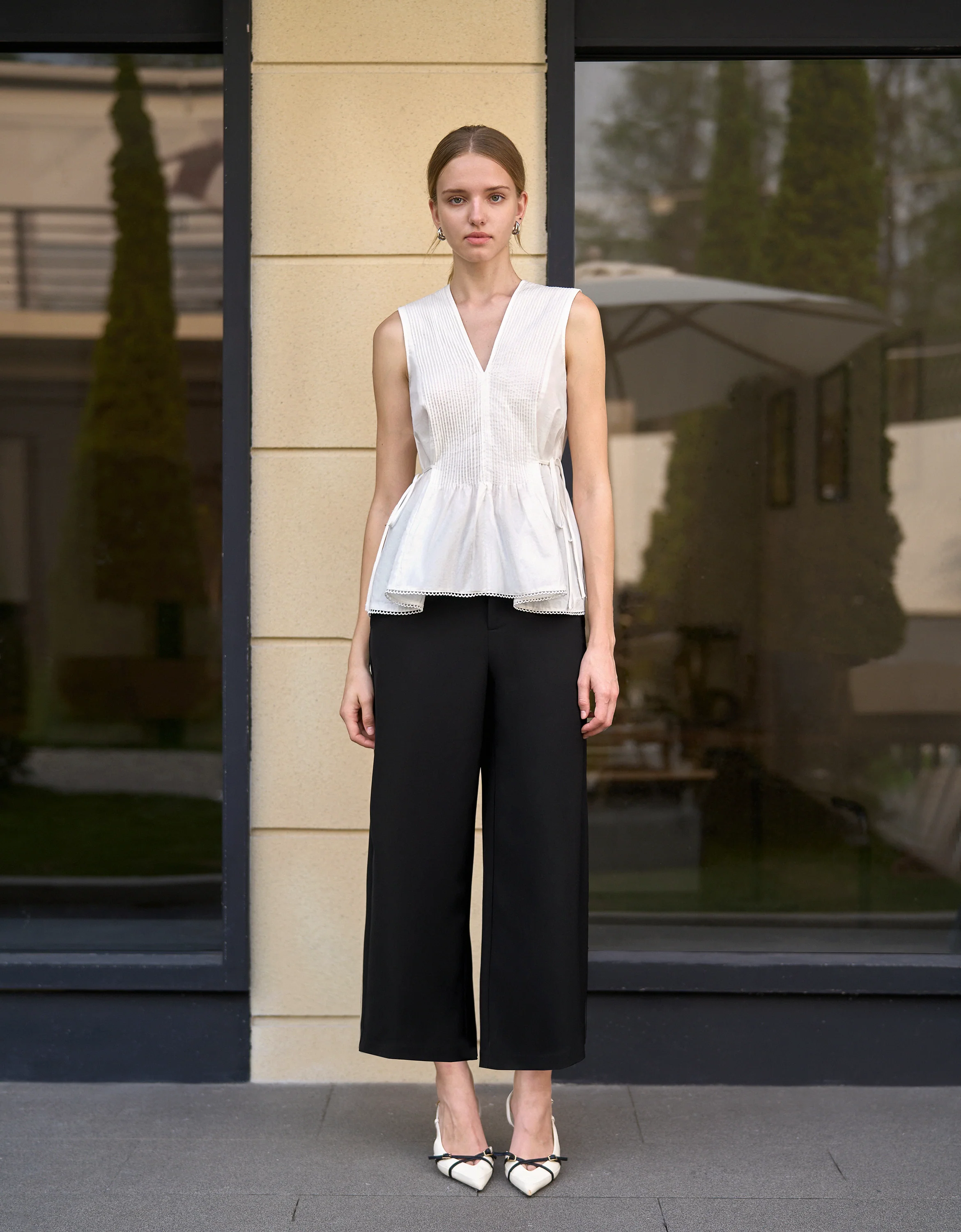 Side Tie Sleeveless Striped Top - Image 5