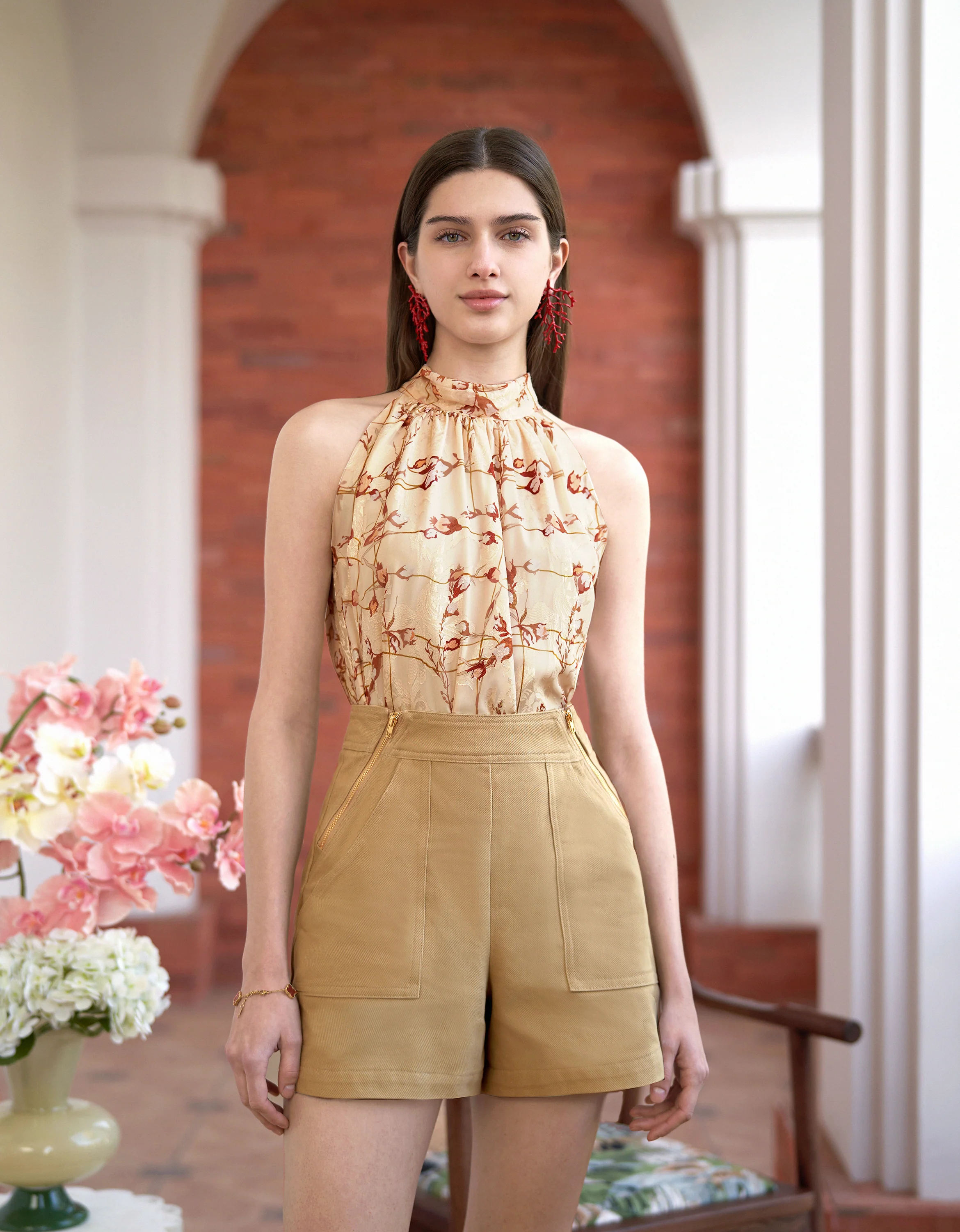 Side Zip Large Pocket Cotton Shorts - Image 3