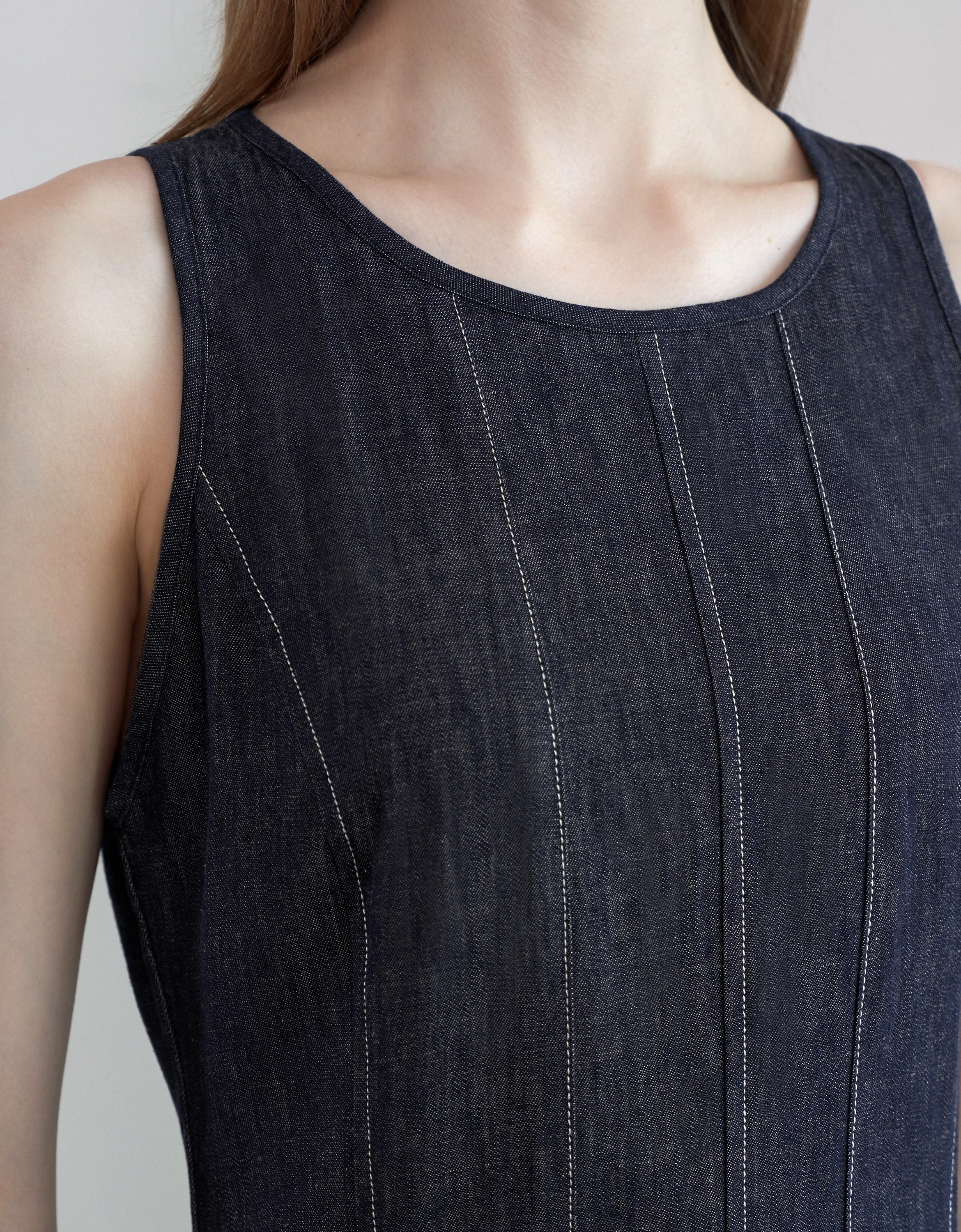 Sleeveless Denim Maxi Dress - Image 6