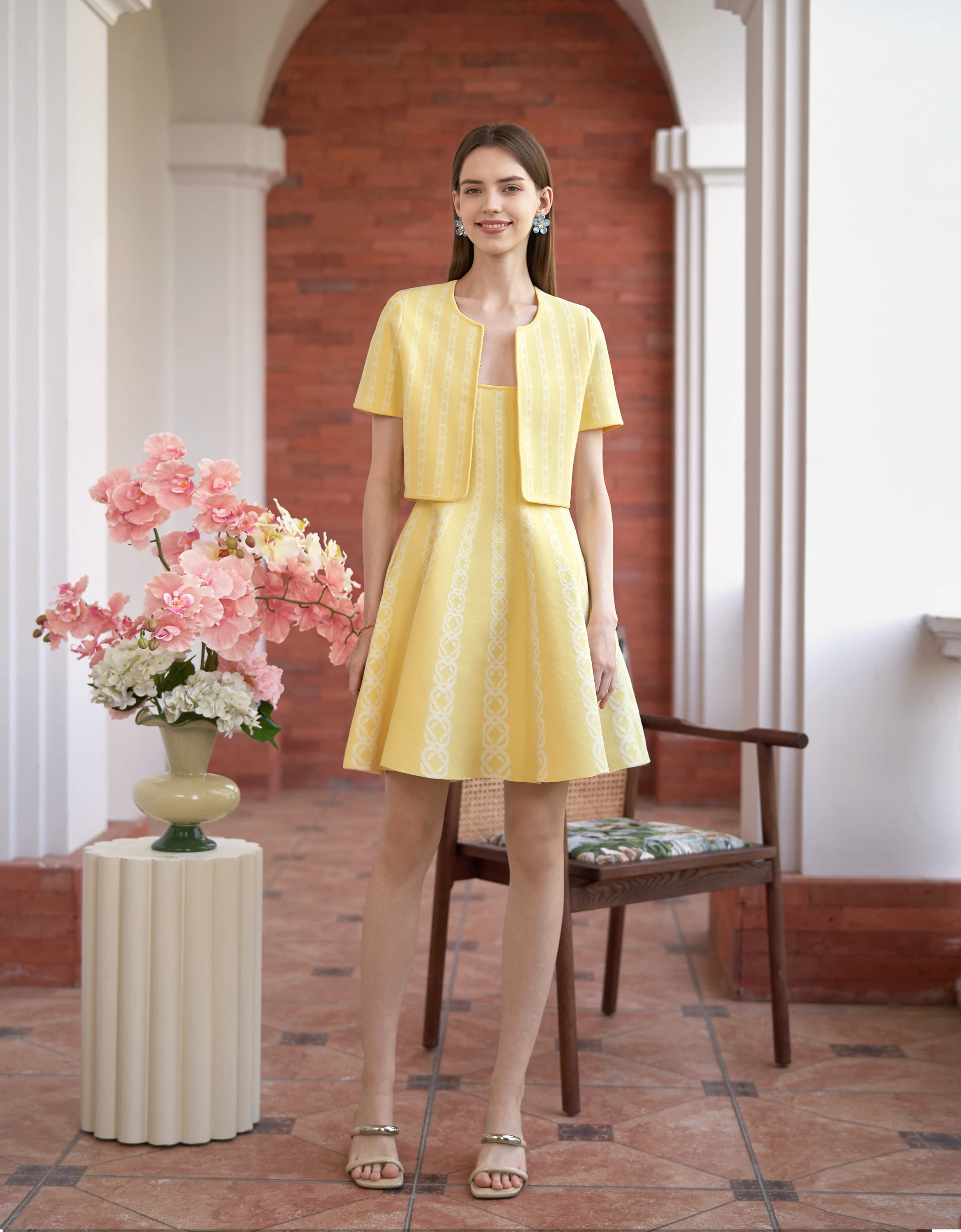 Sleeveless Knitted A-line Dress - Image 4