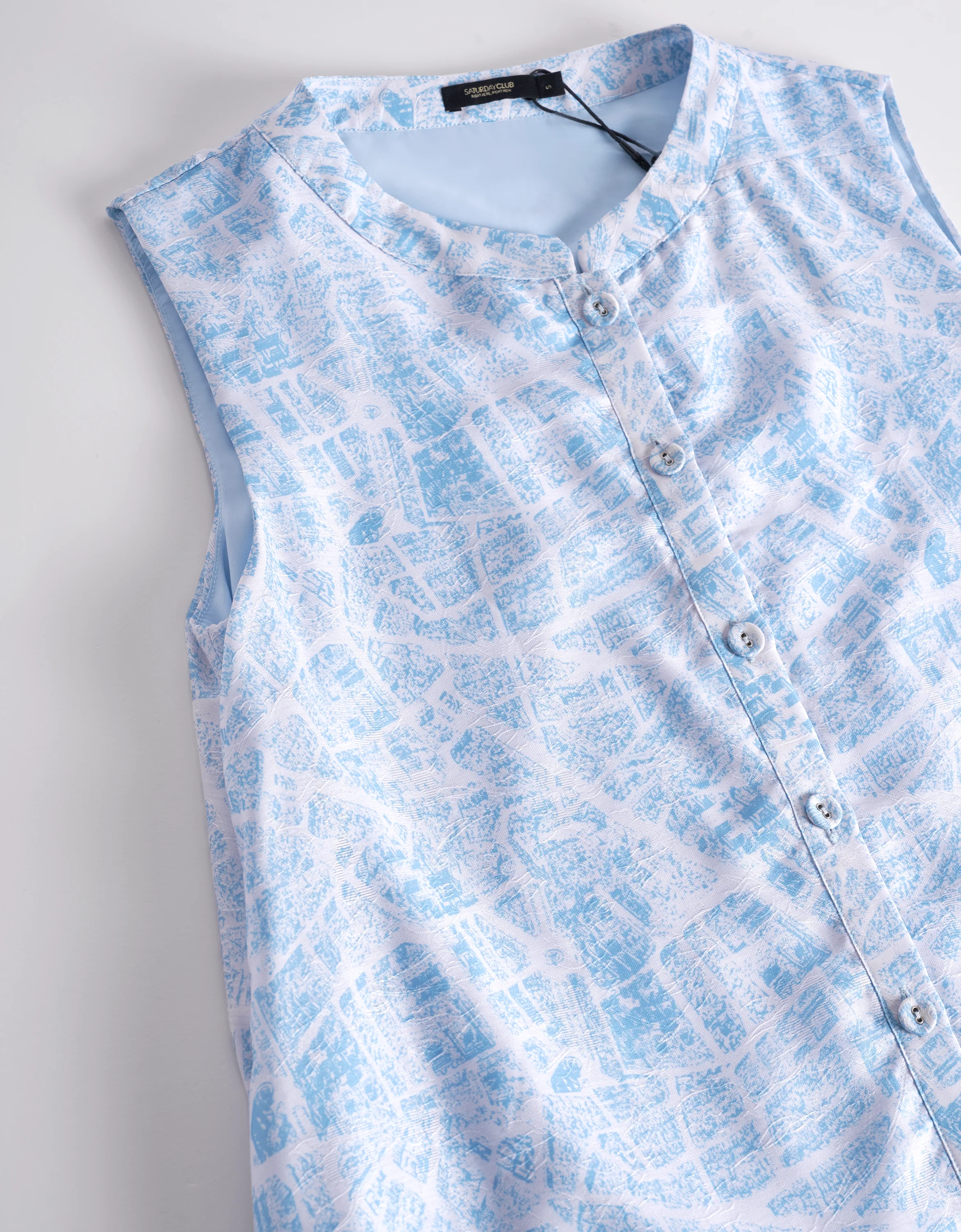 Sleeveless Ruffled Hem Printed Dress - Image 5