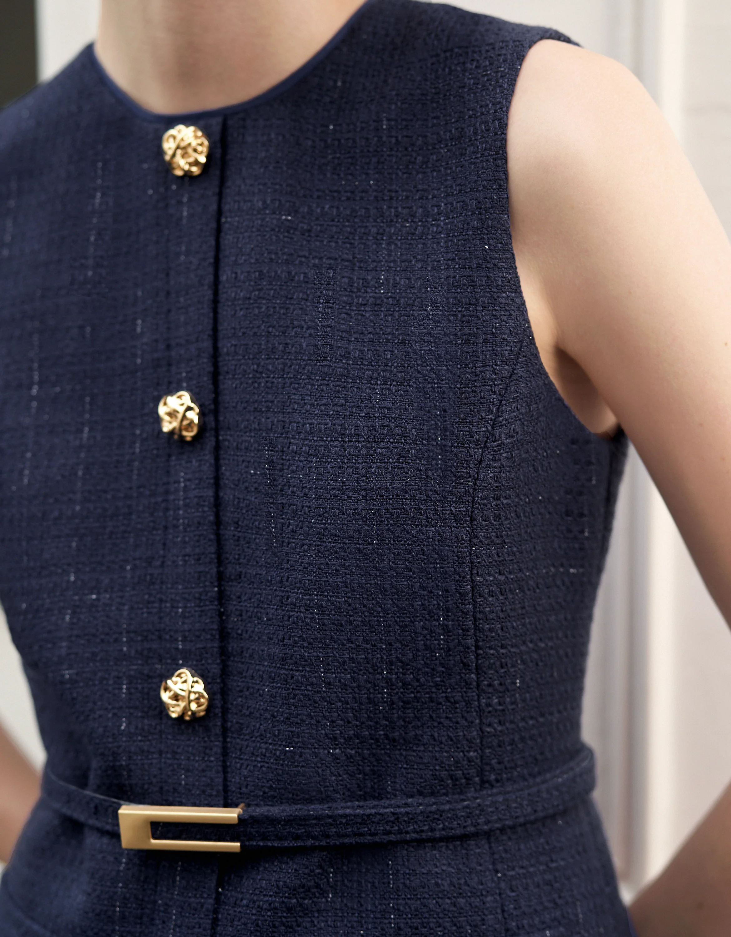 Sleeveless Tweed Vest Dress - Image 15