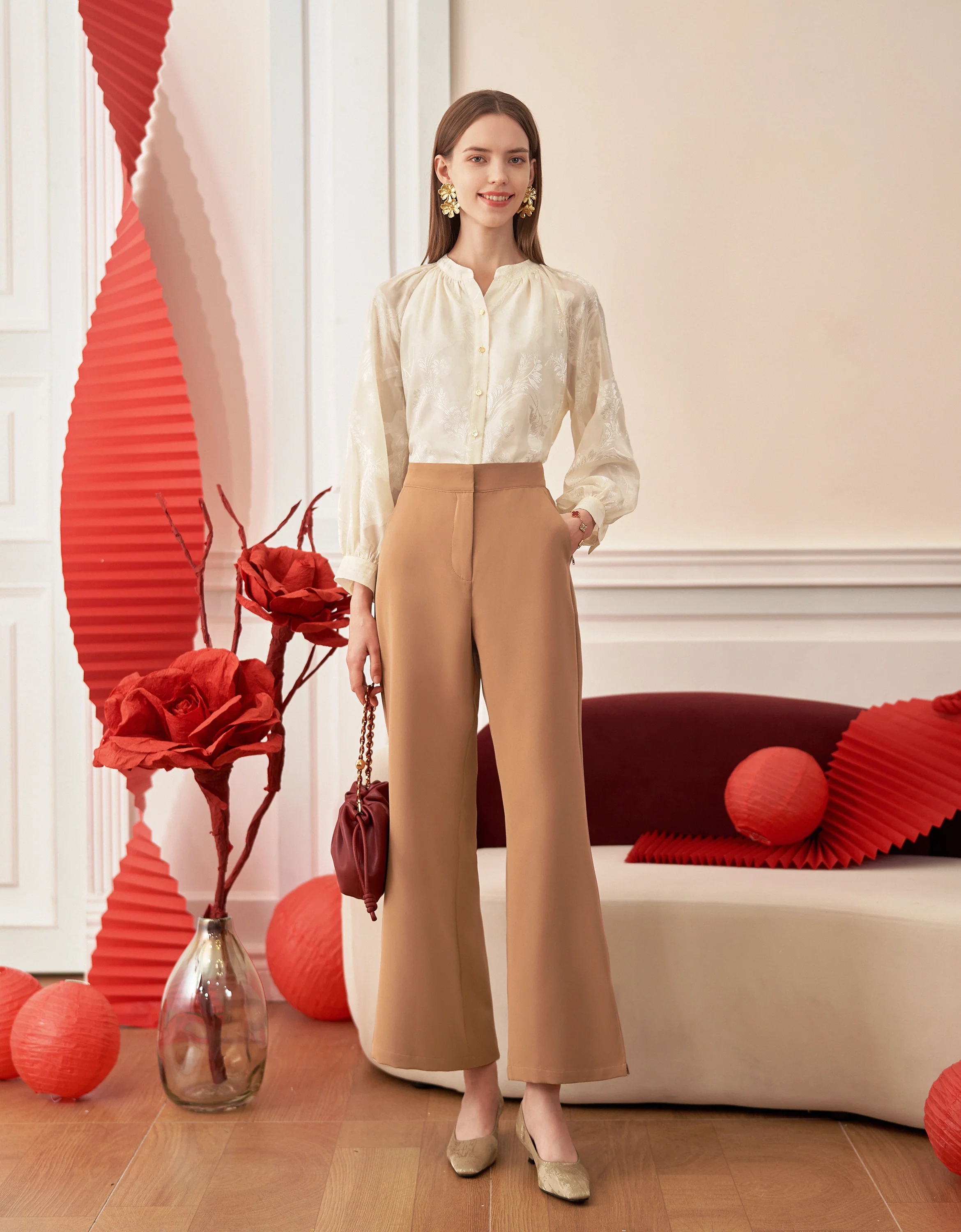 Slit Hem Trousers - Image 3