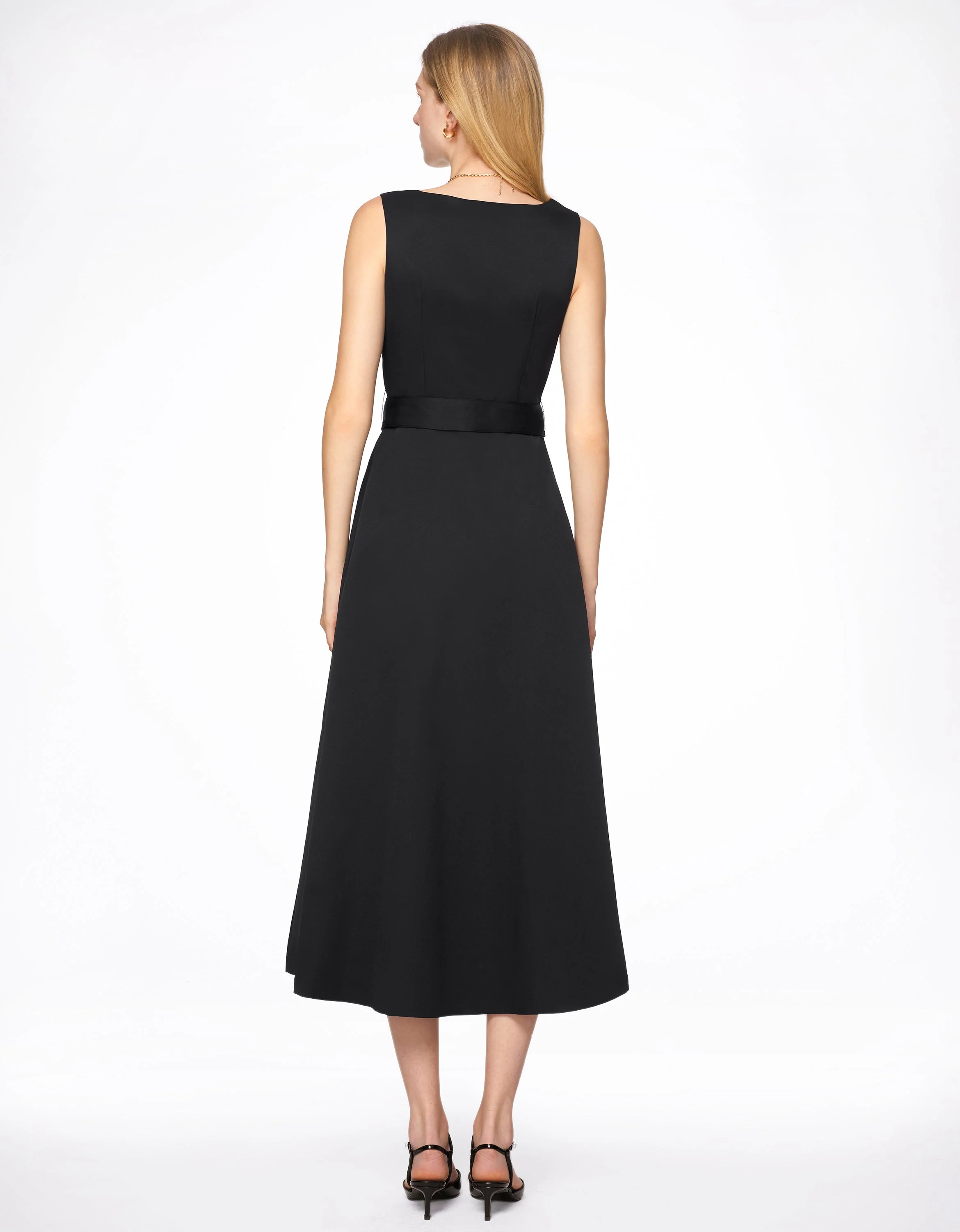 Square Neck Belted Dress - Image 3