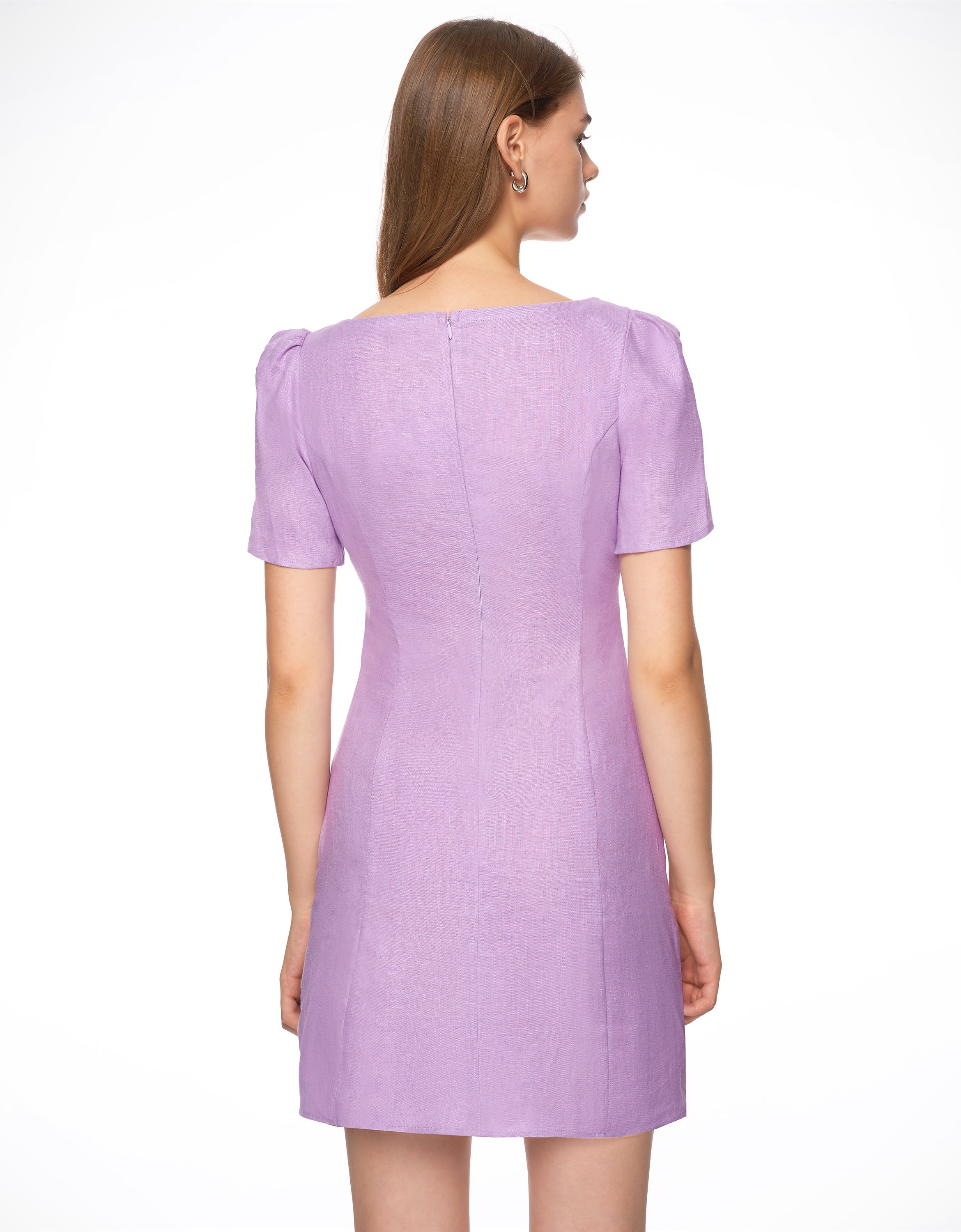 Square Neck Button Front Dress - Image 12