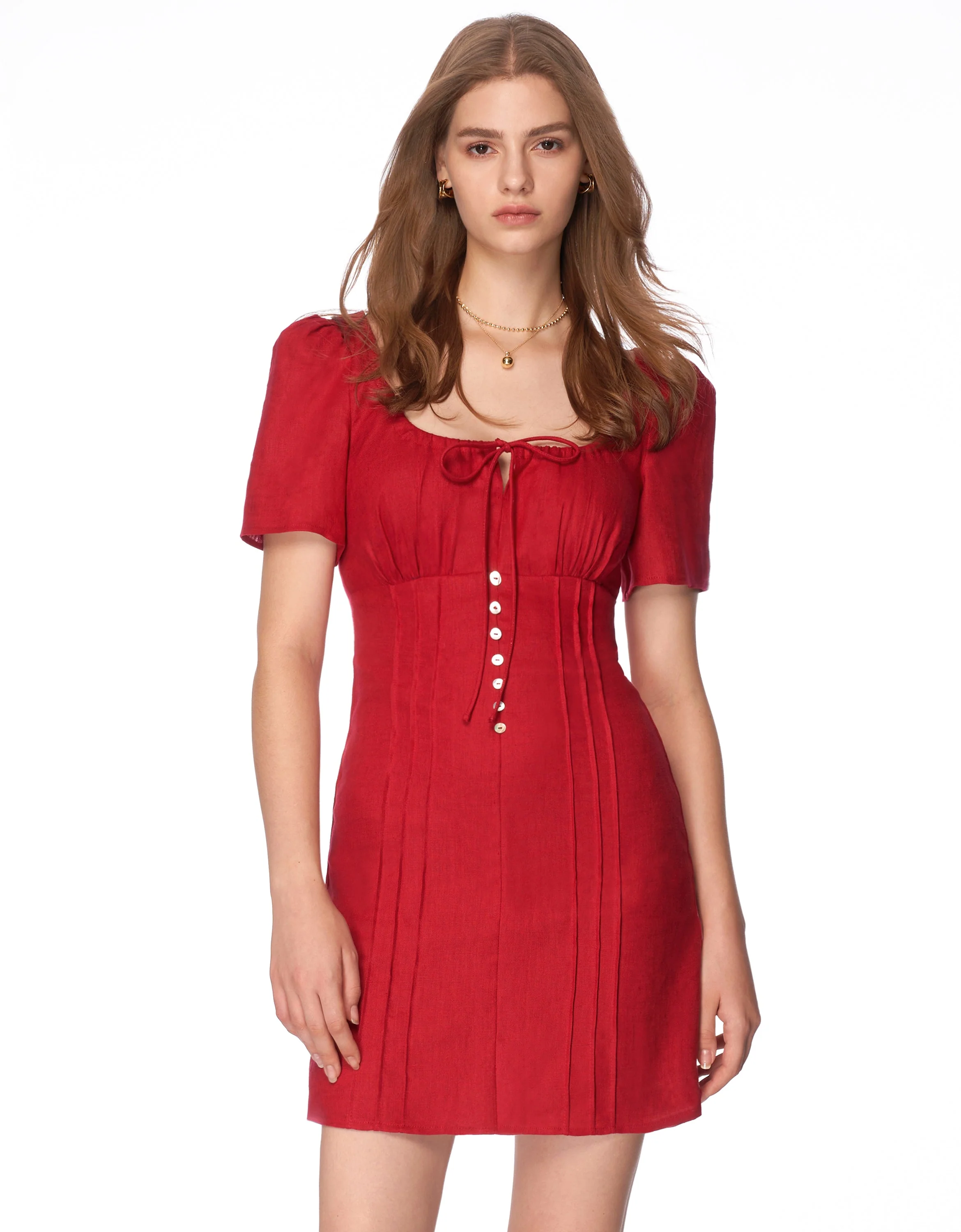 Square Neck Button Front Dress - Image 5