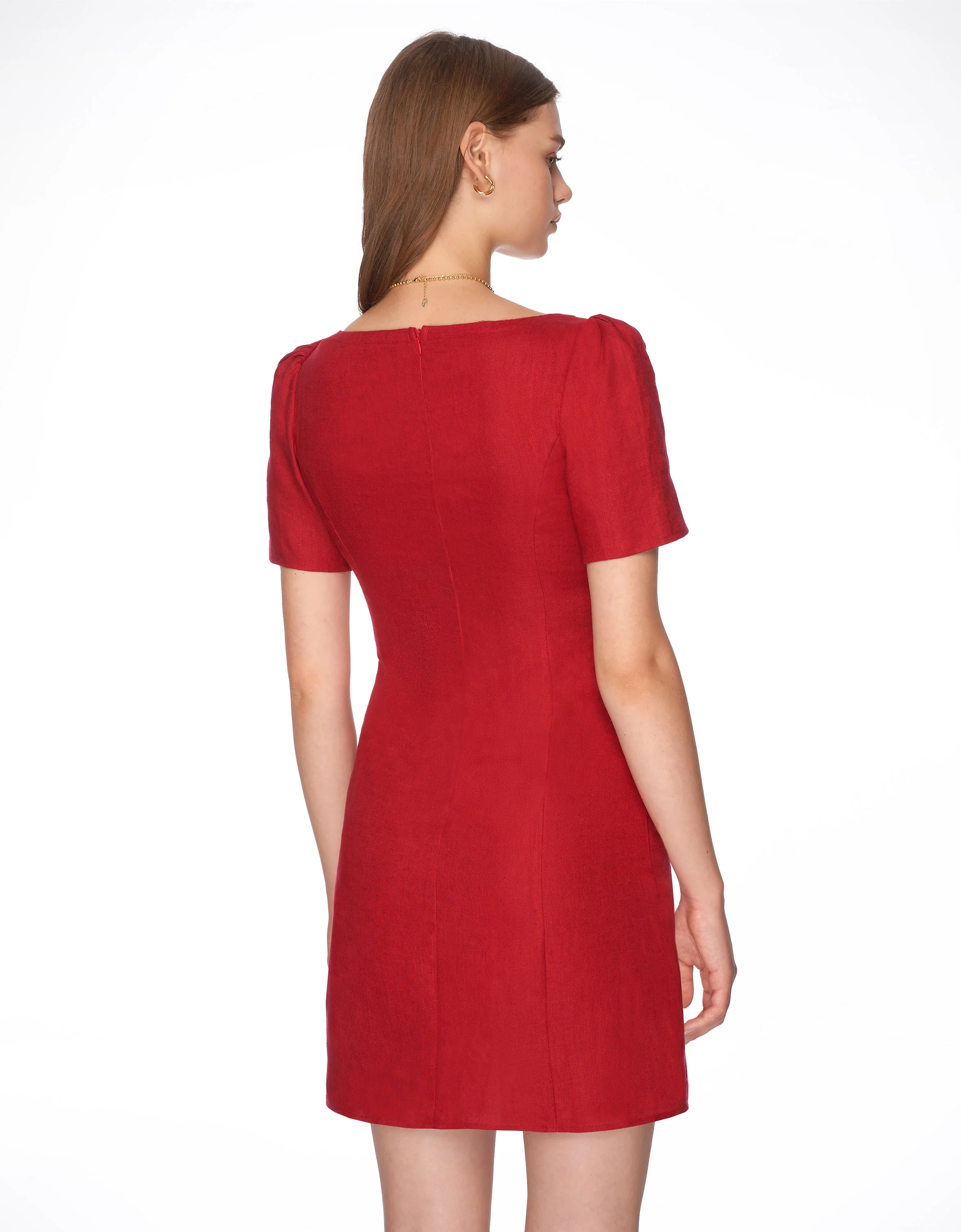 Square Neck Button Front Dress - Image 7