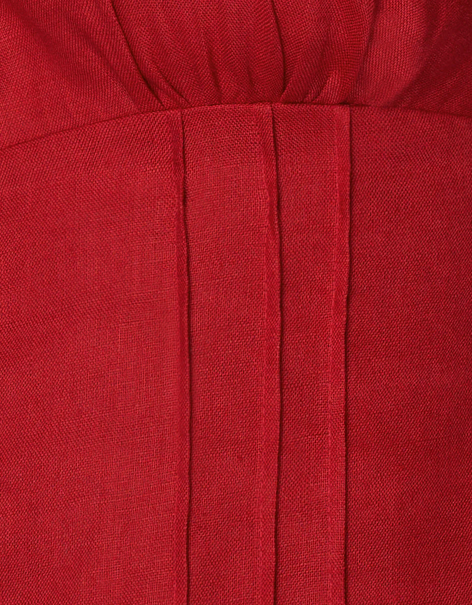 Square Neck Button Front Dress - Image 9