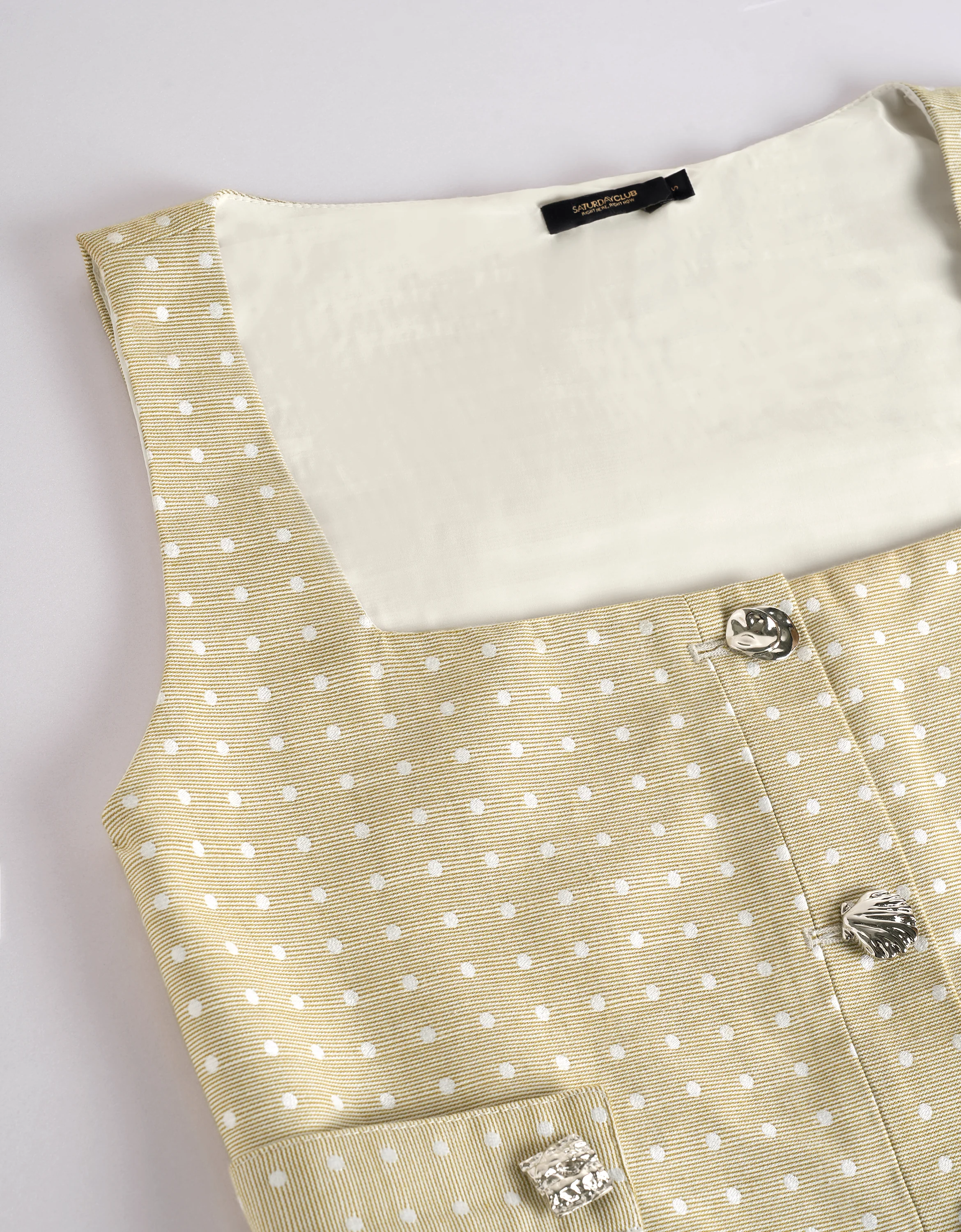 Square Neck Sleeveless Polka Dot Top - Image 6