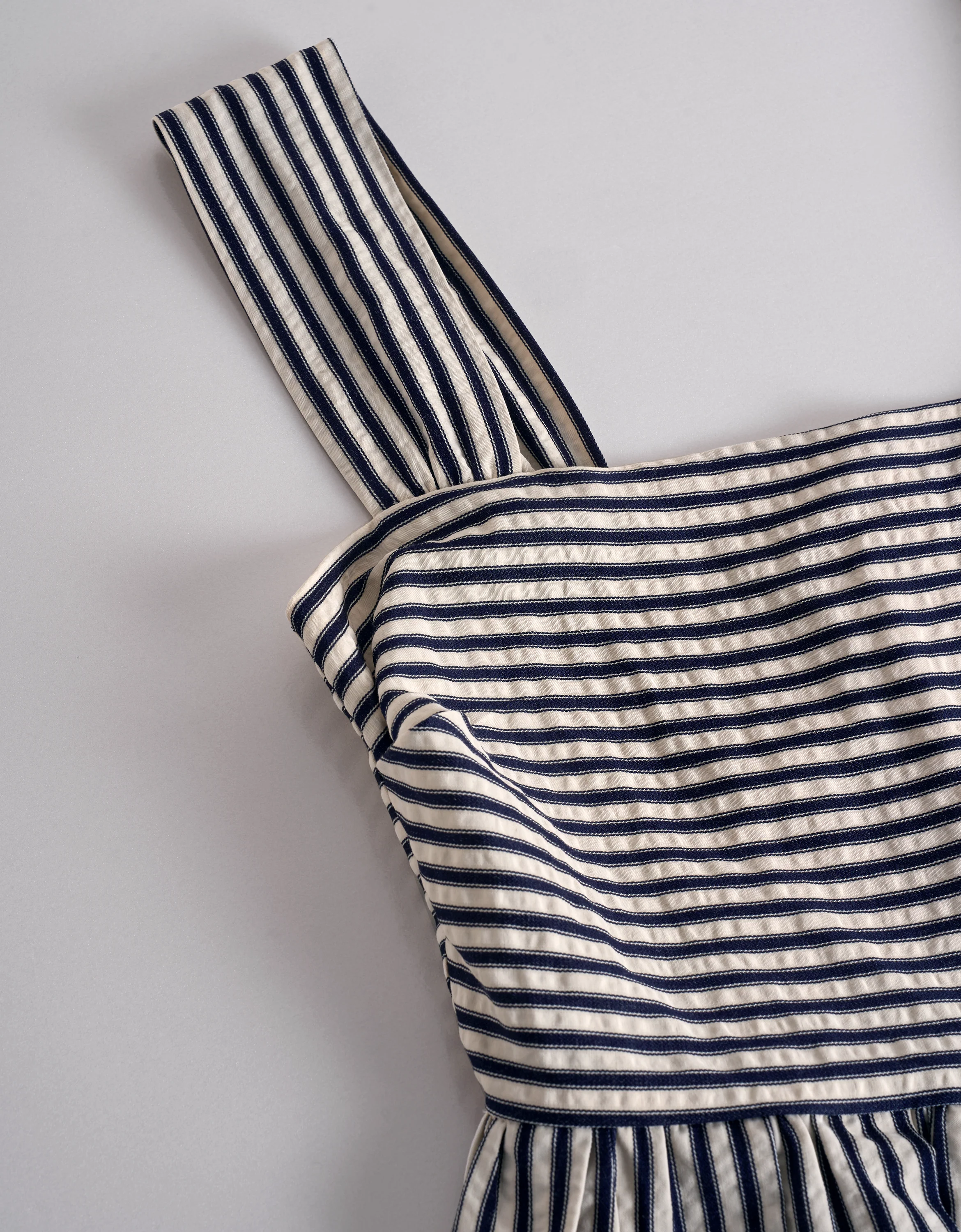 Square Neck Striped Textured Midi Dress - Image 15
