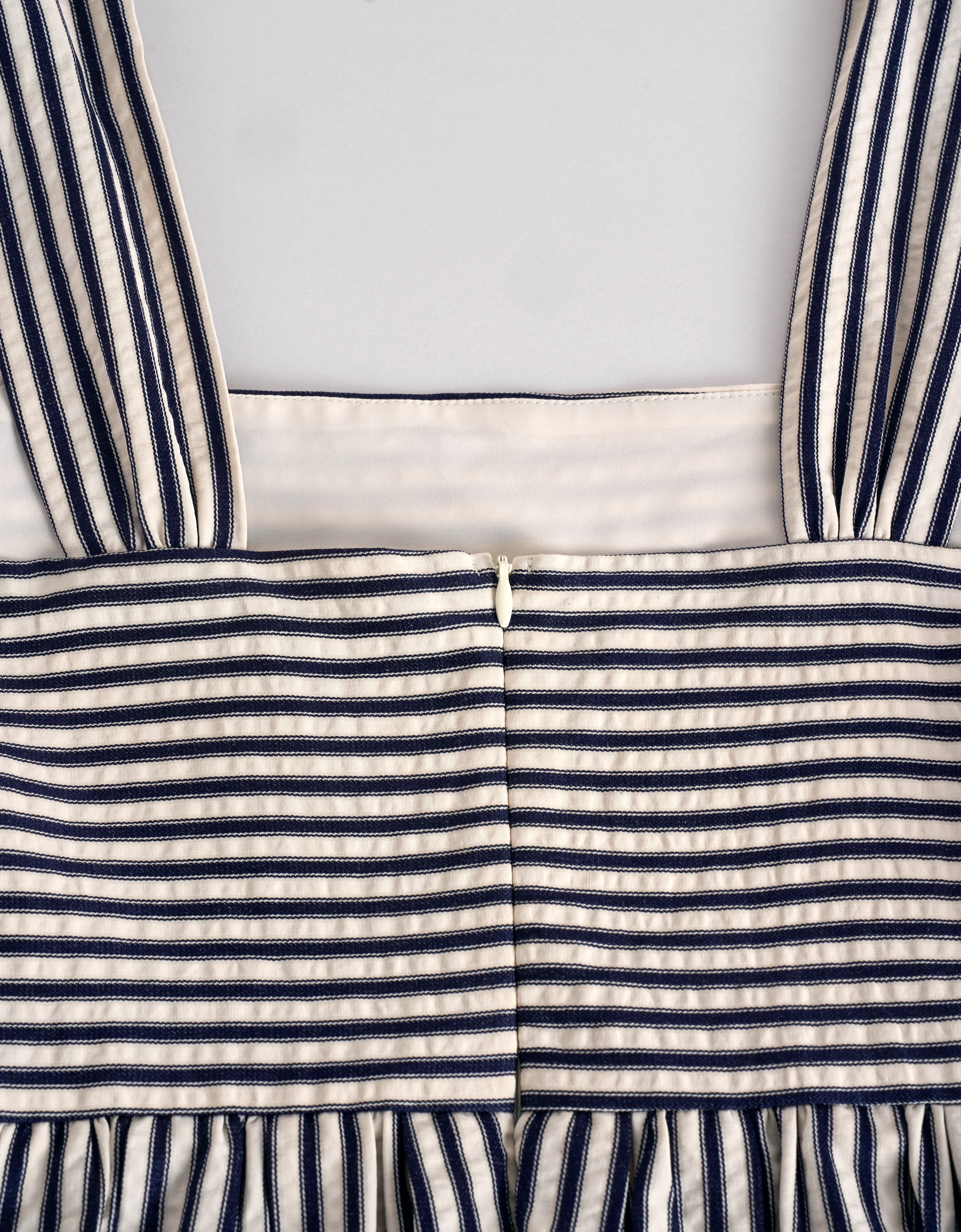 Square Neck Striped Textured Midi Dress - Image 16
