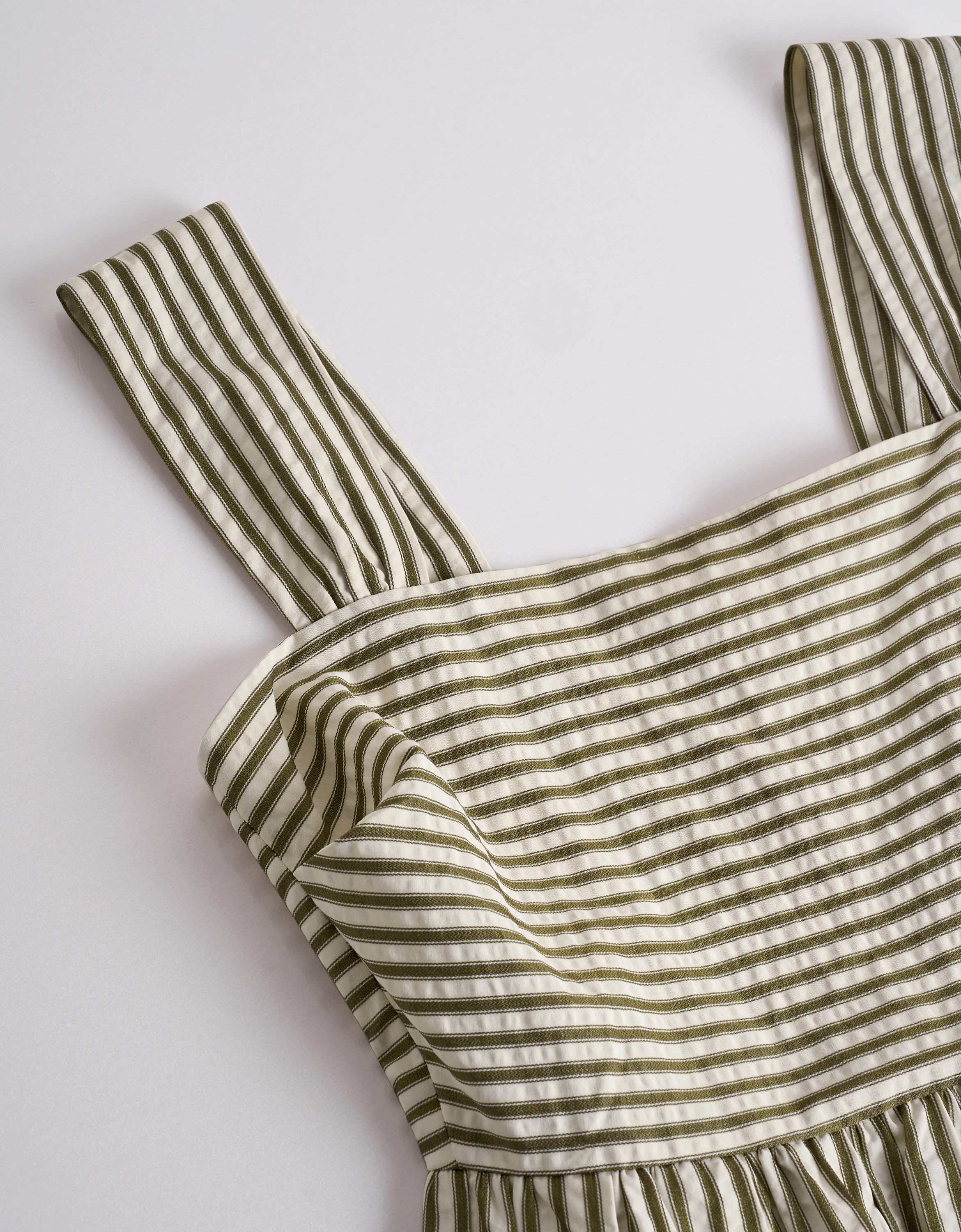 Square Neck Striped Textured Midi Dress - Image 6