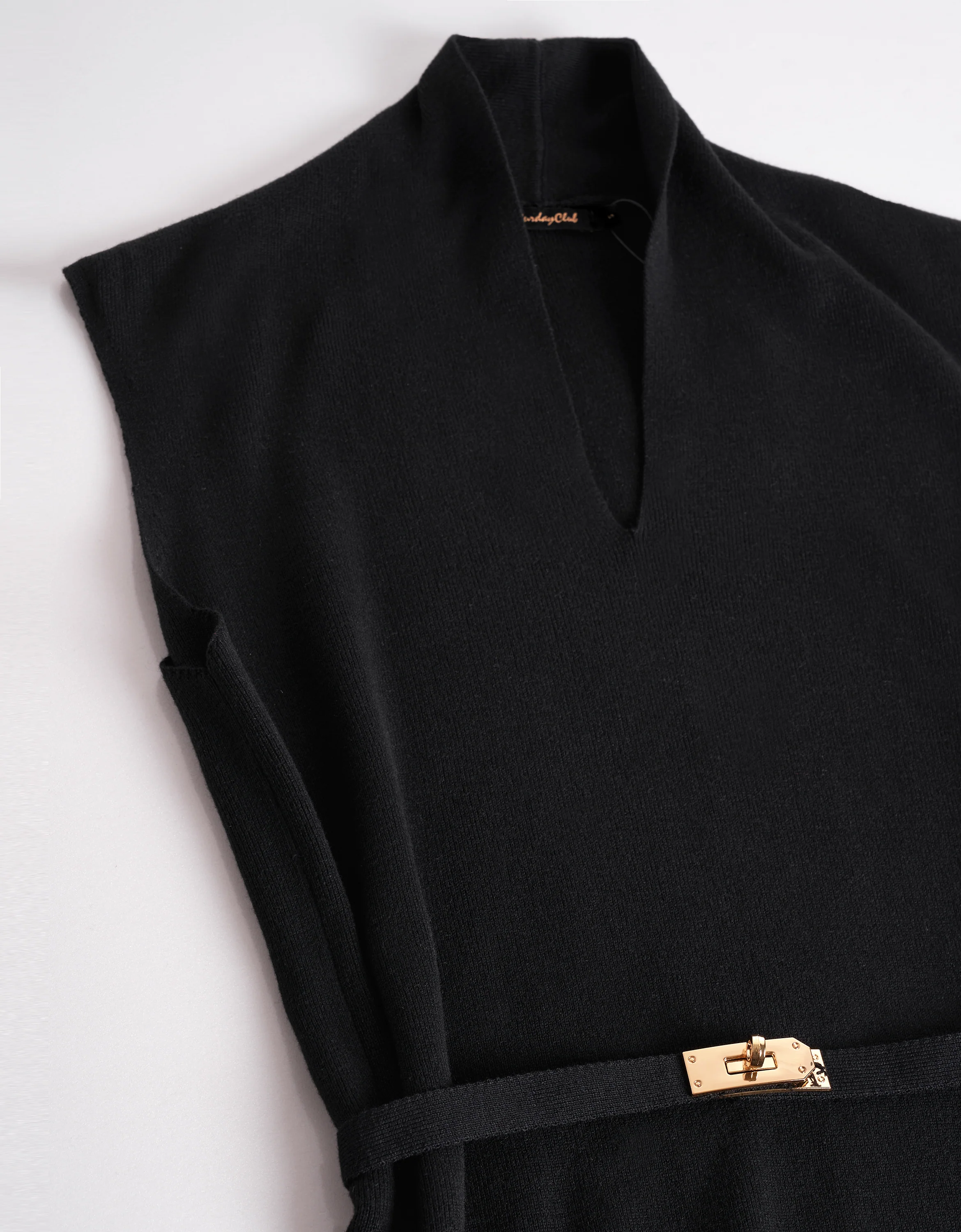 Stand Collar Wide Shoulder Midi Dress - Image 4