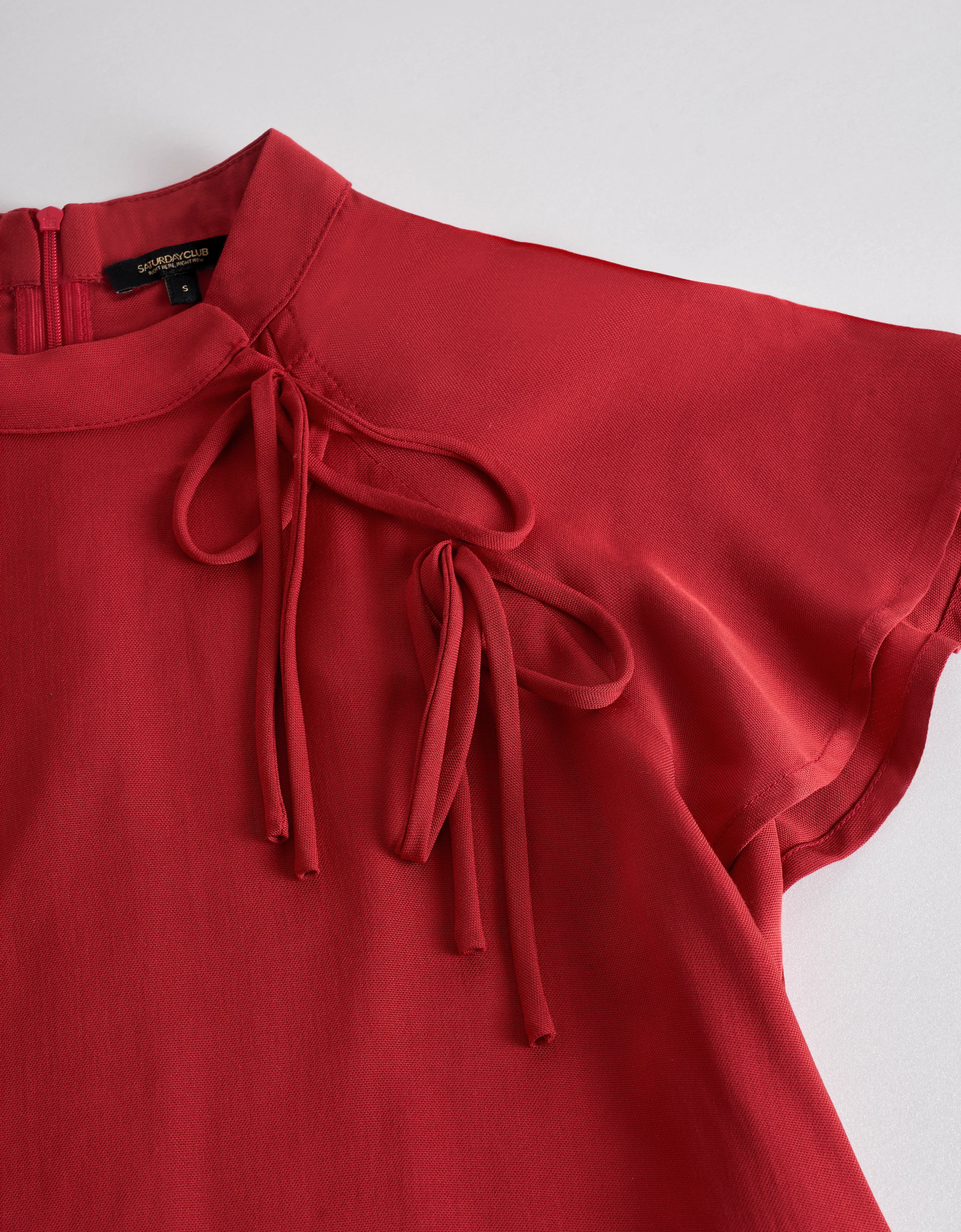 Tencel-linen Mandarin Collar Short Sleeve Top - Image 5