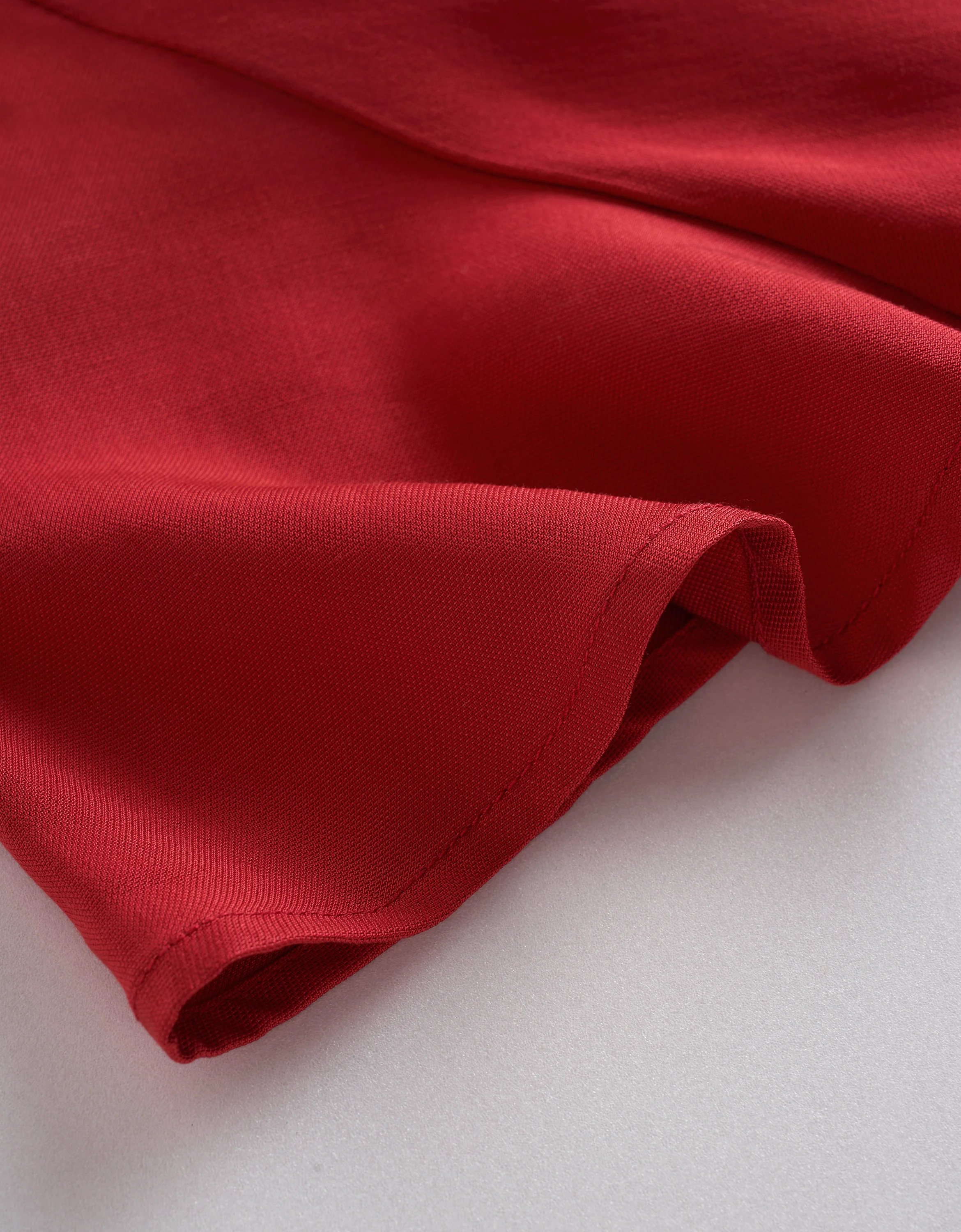 Tencel-linen Mandarin Collar Short Sleeve Top - Image 6