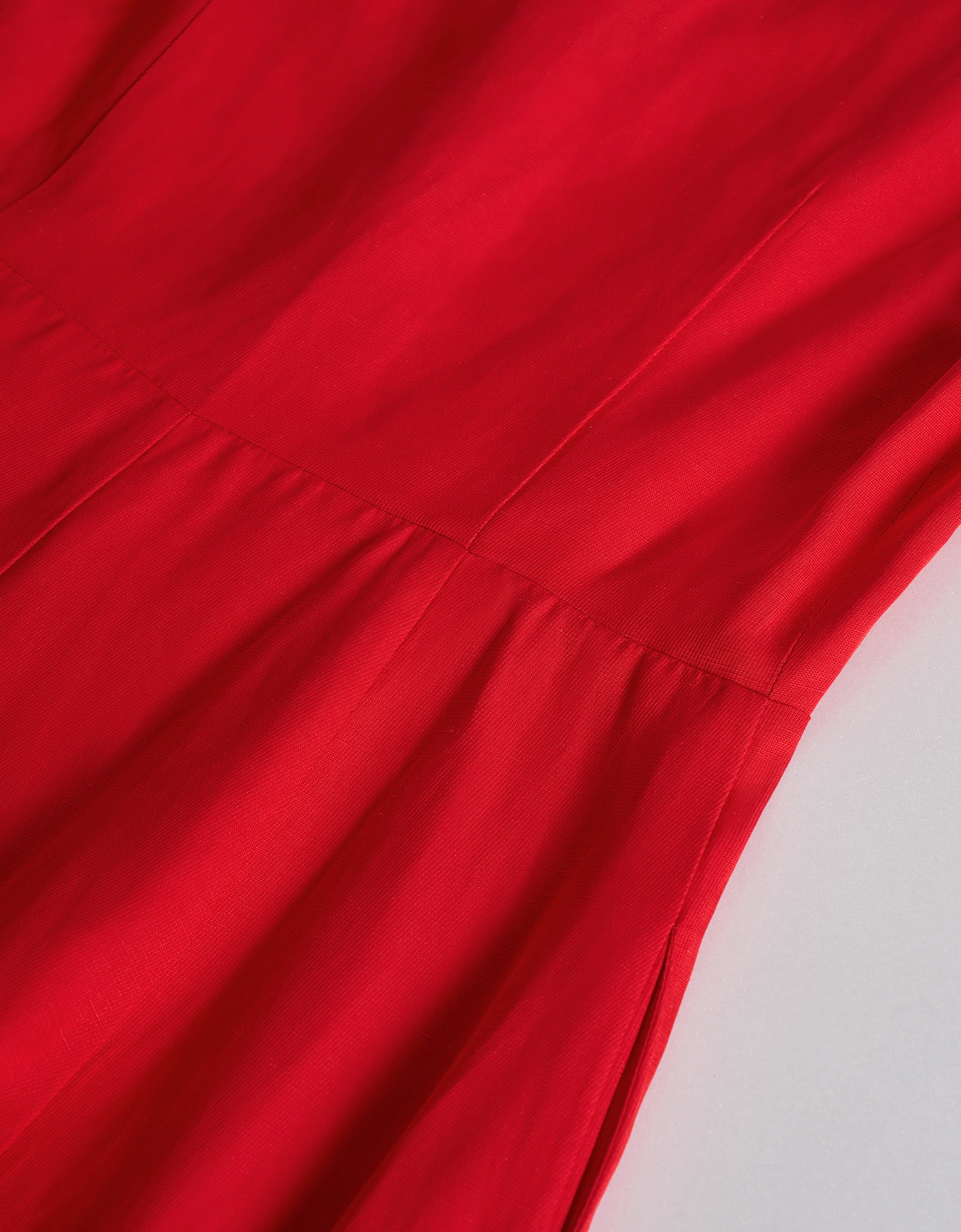 Tencel-Linen-Viscose Blend V-neck Sleeveless Midi Dress - Image 6
