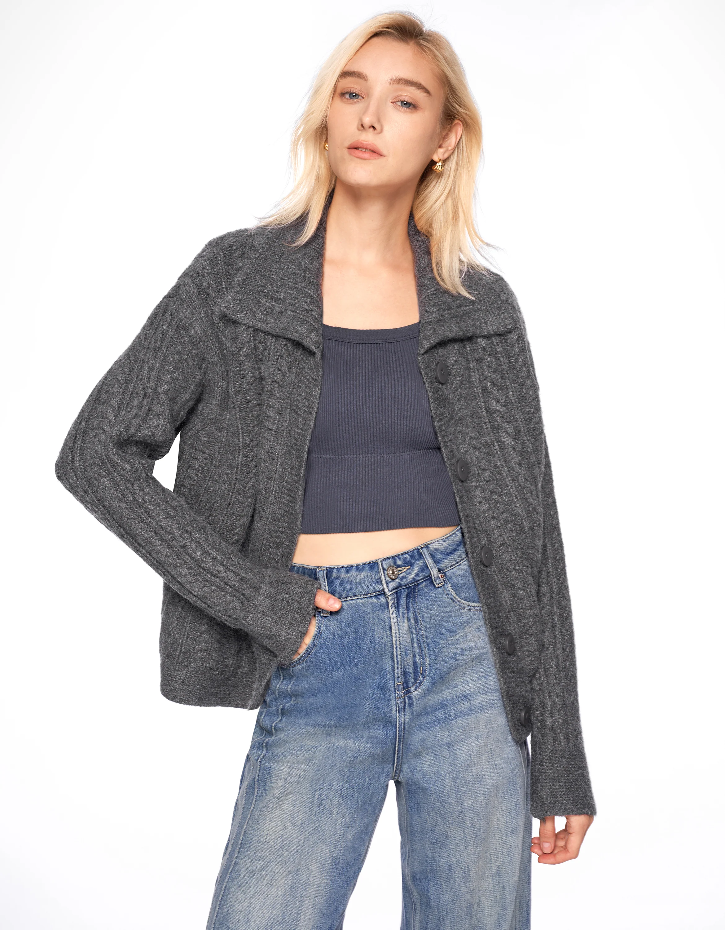 Textured Knit Cardigan - Image 10
