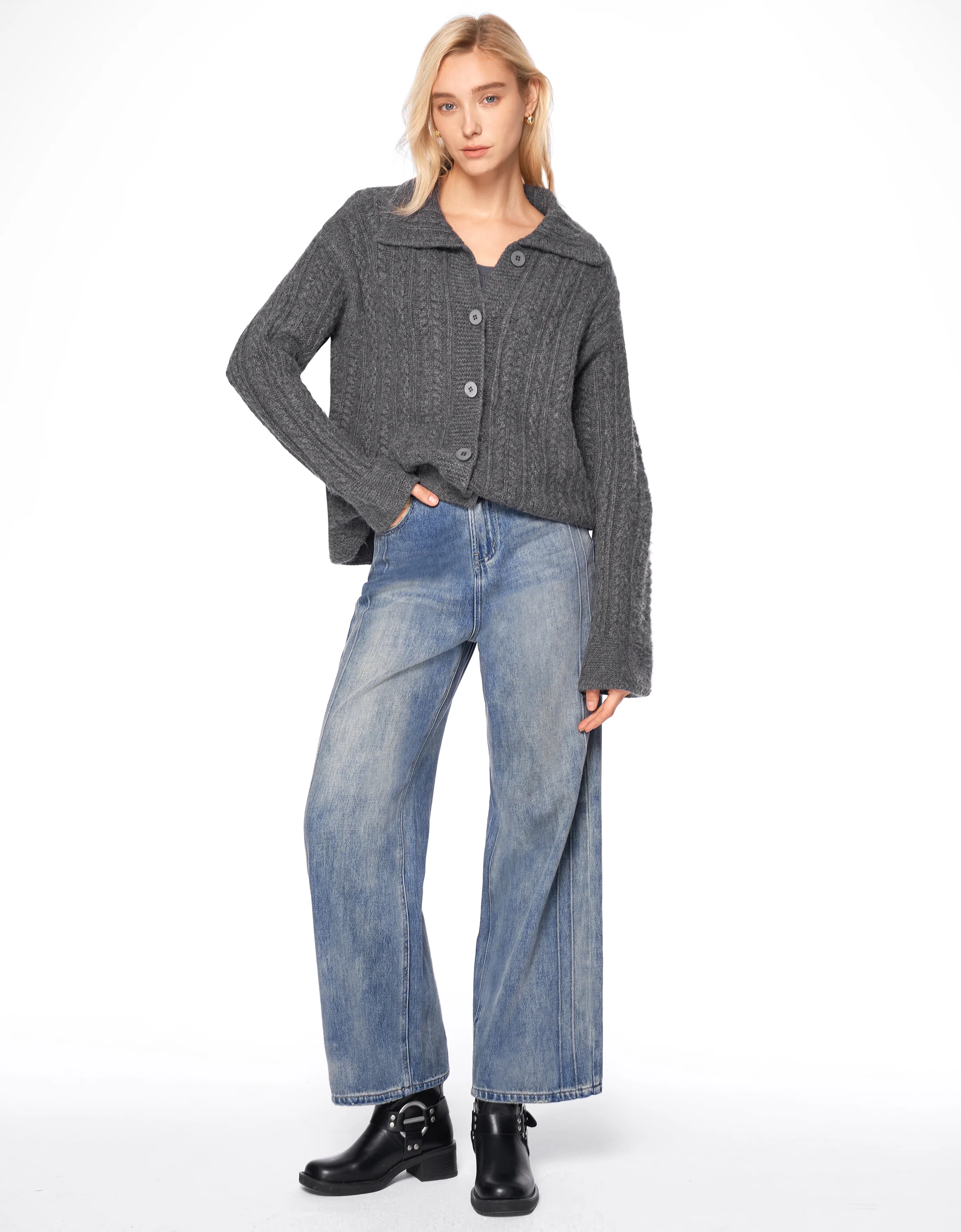 Textured Knit Cardigan - Image 13