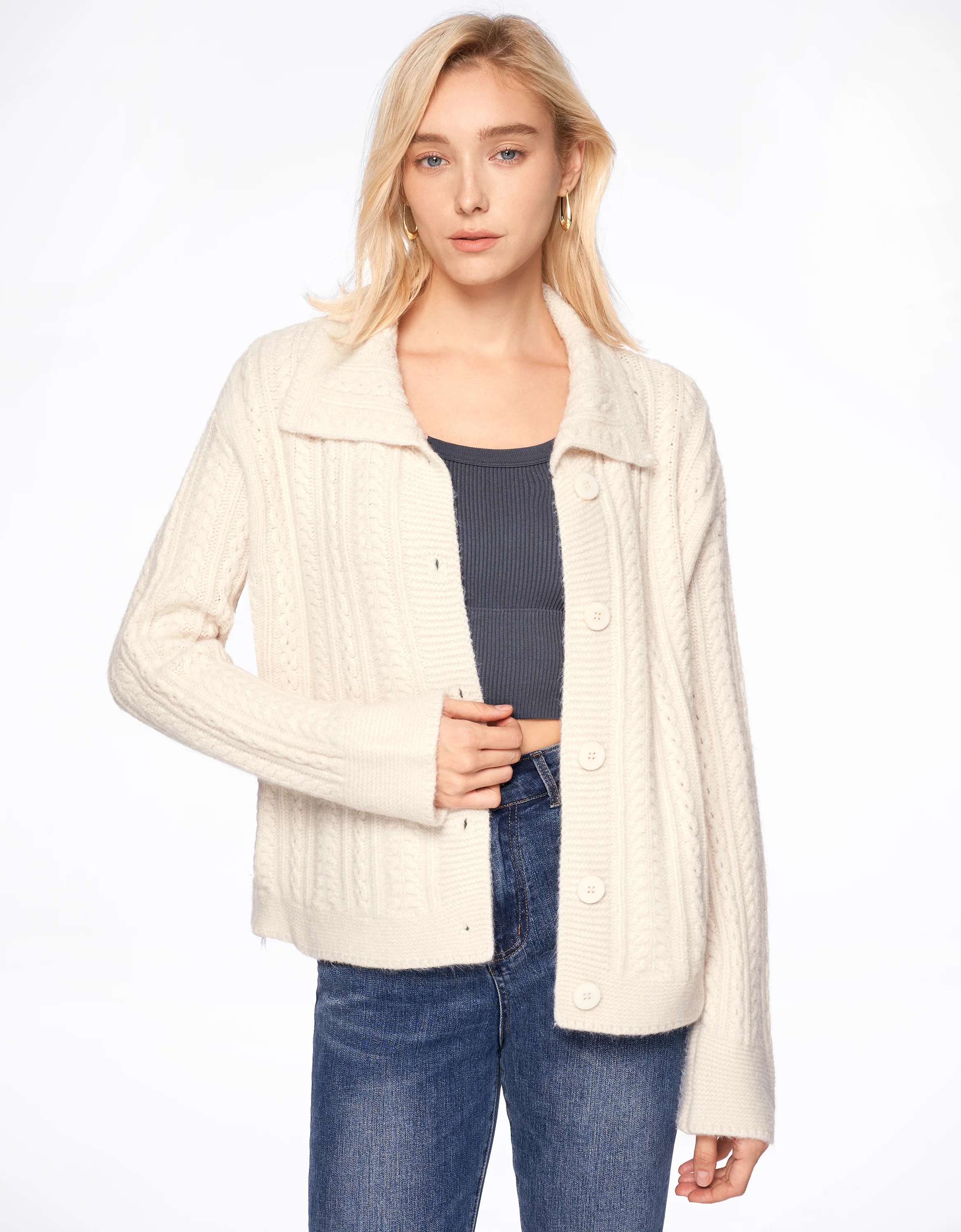 Textured Knit Cardigan - Image 6
