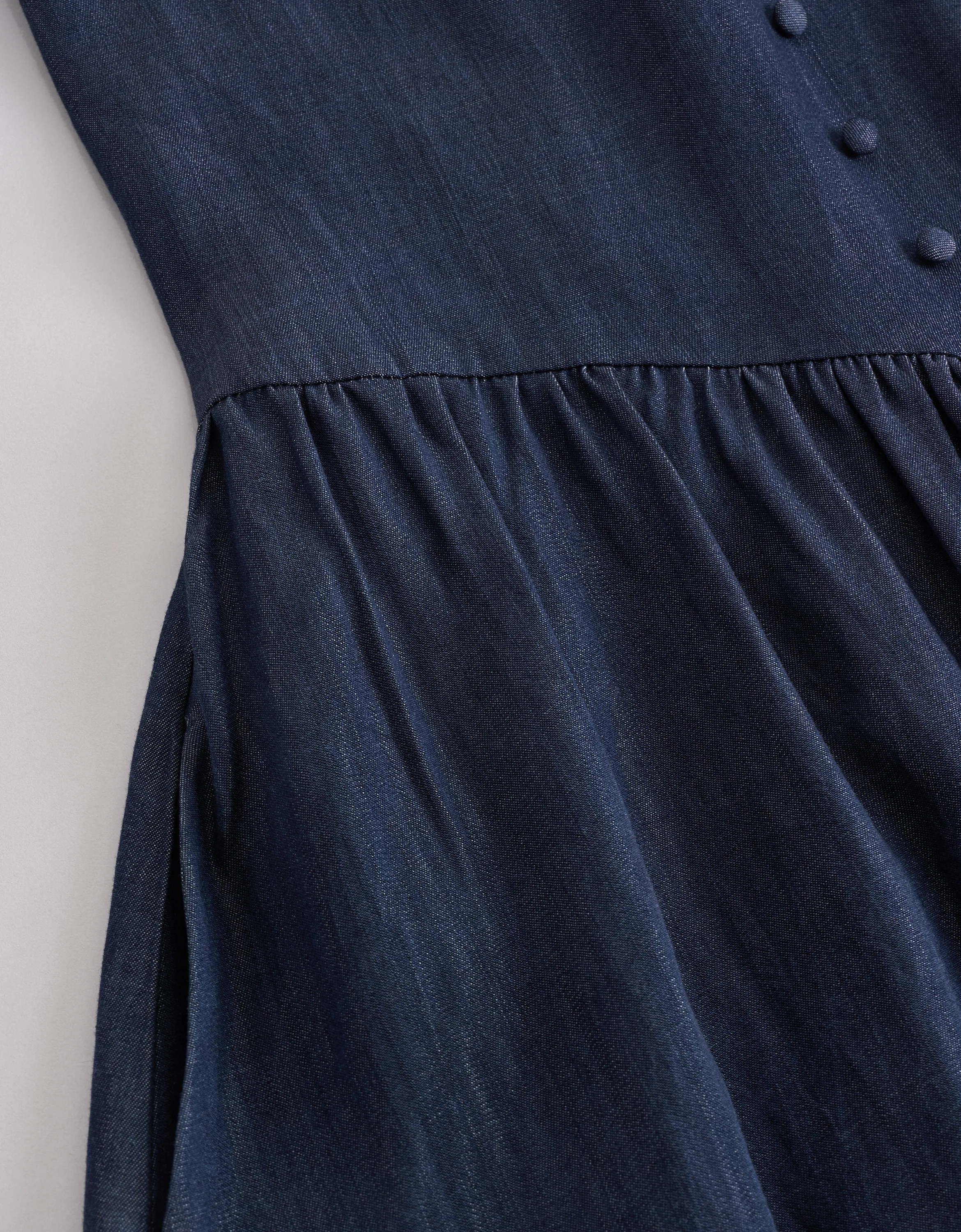 Tie Back Sleeveless Tencel Denim Dress - Image 7