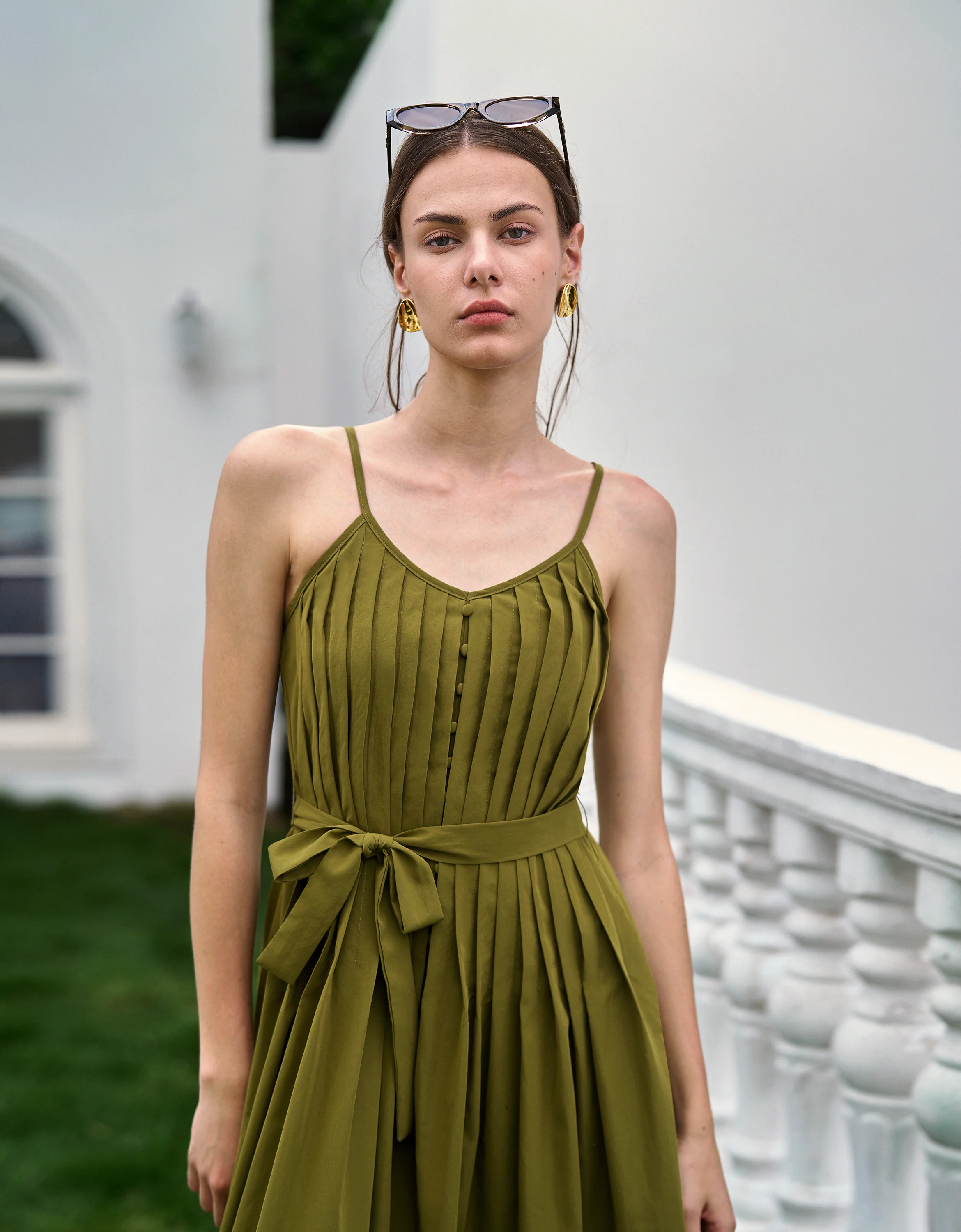 Tie Back Strap Pleated Jumpsuit - Image 3