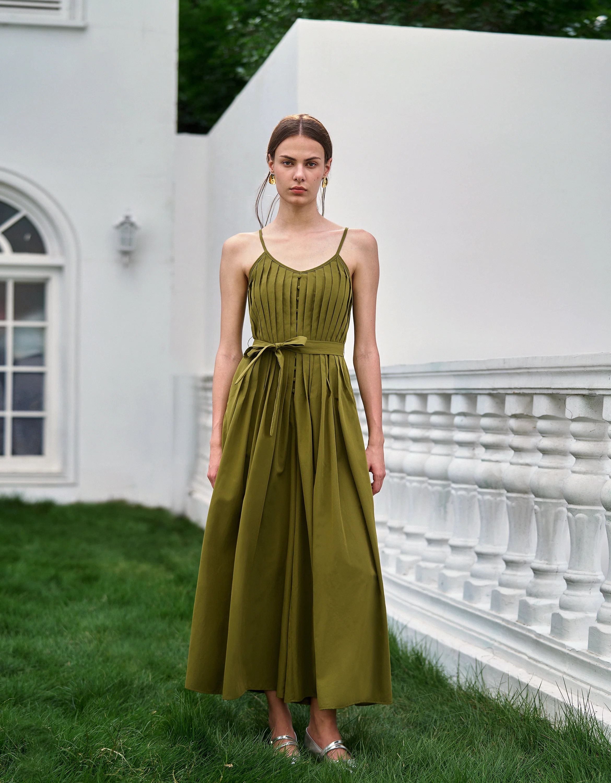 Tie Back Strap Pleated Jumpsuit - Image 4