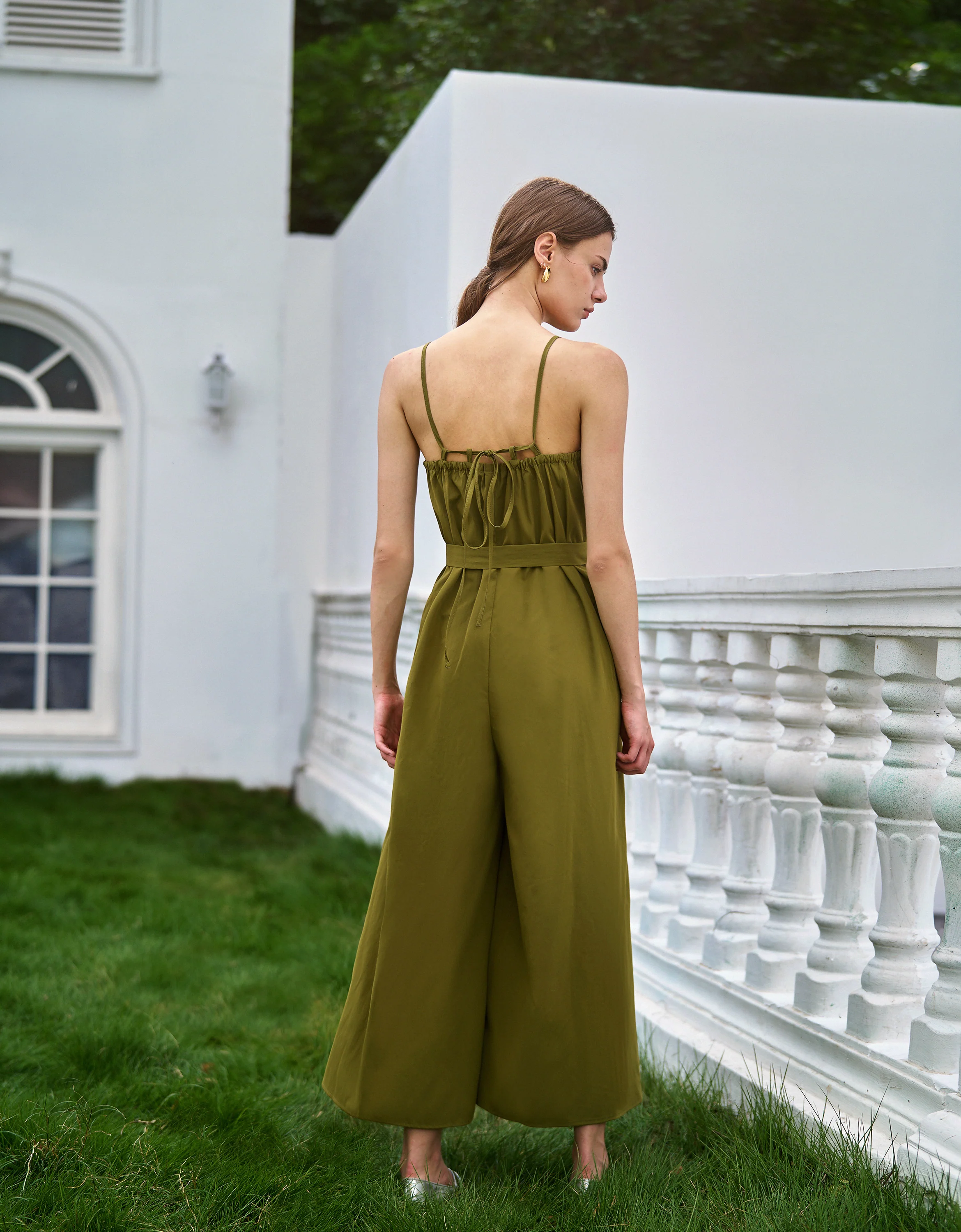 Tie Back Strap Pleated Jumpsuit - Image 5