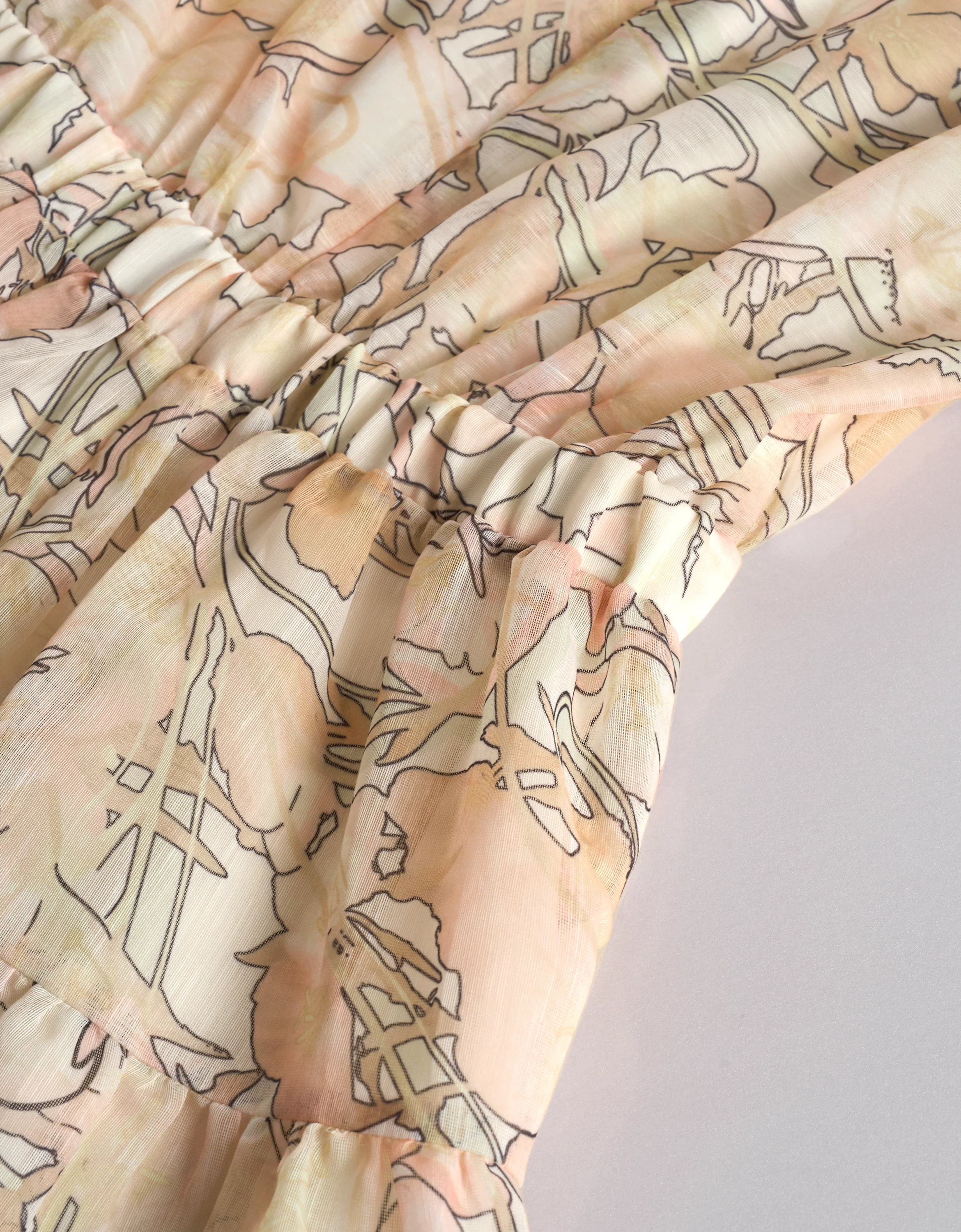 Tiered Skirt Floral Print Sleeveless Dress - Image 6
