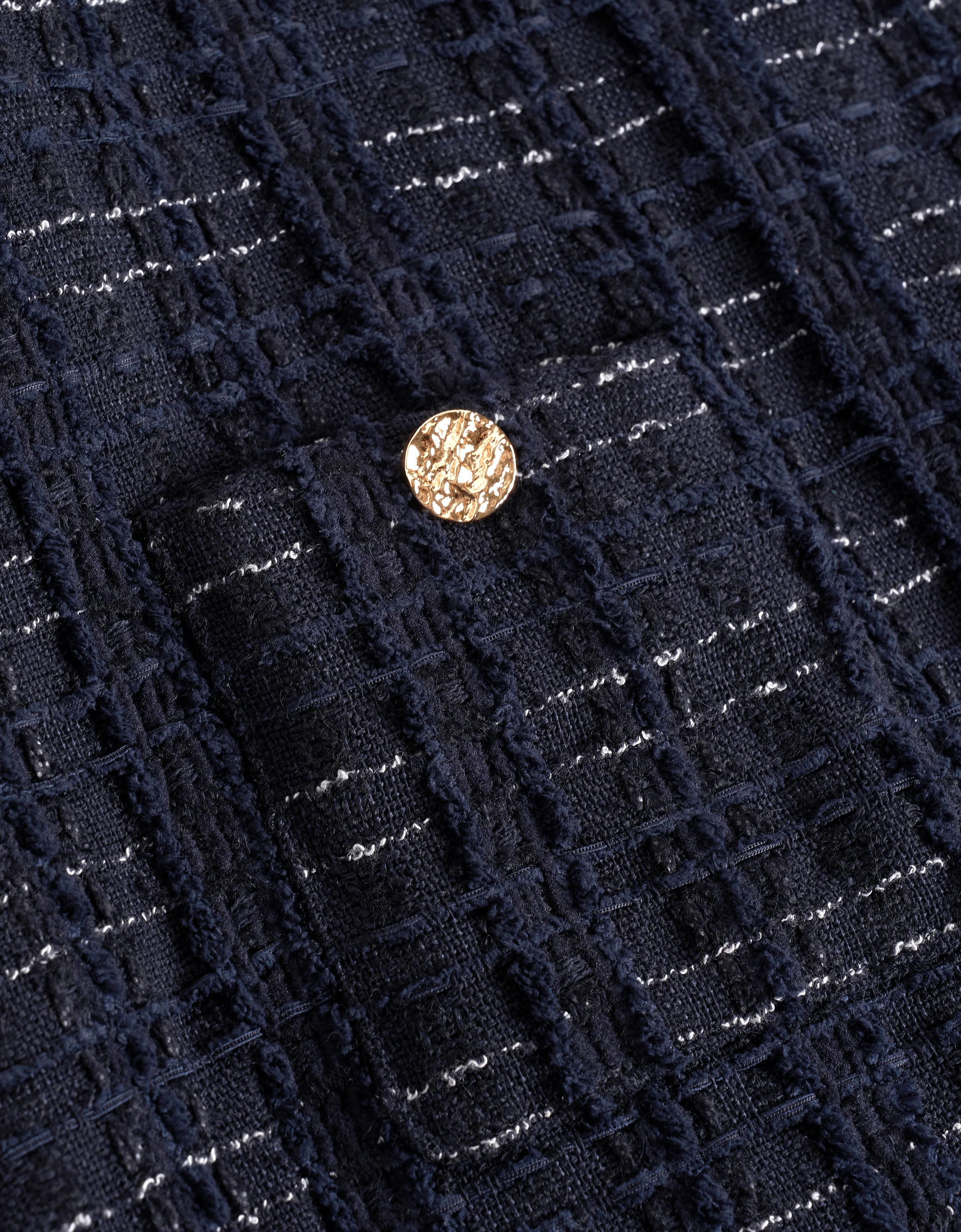 Tulle Long Sleeve Tweed Dress - Image 20