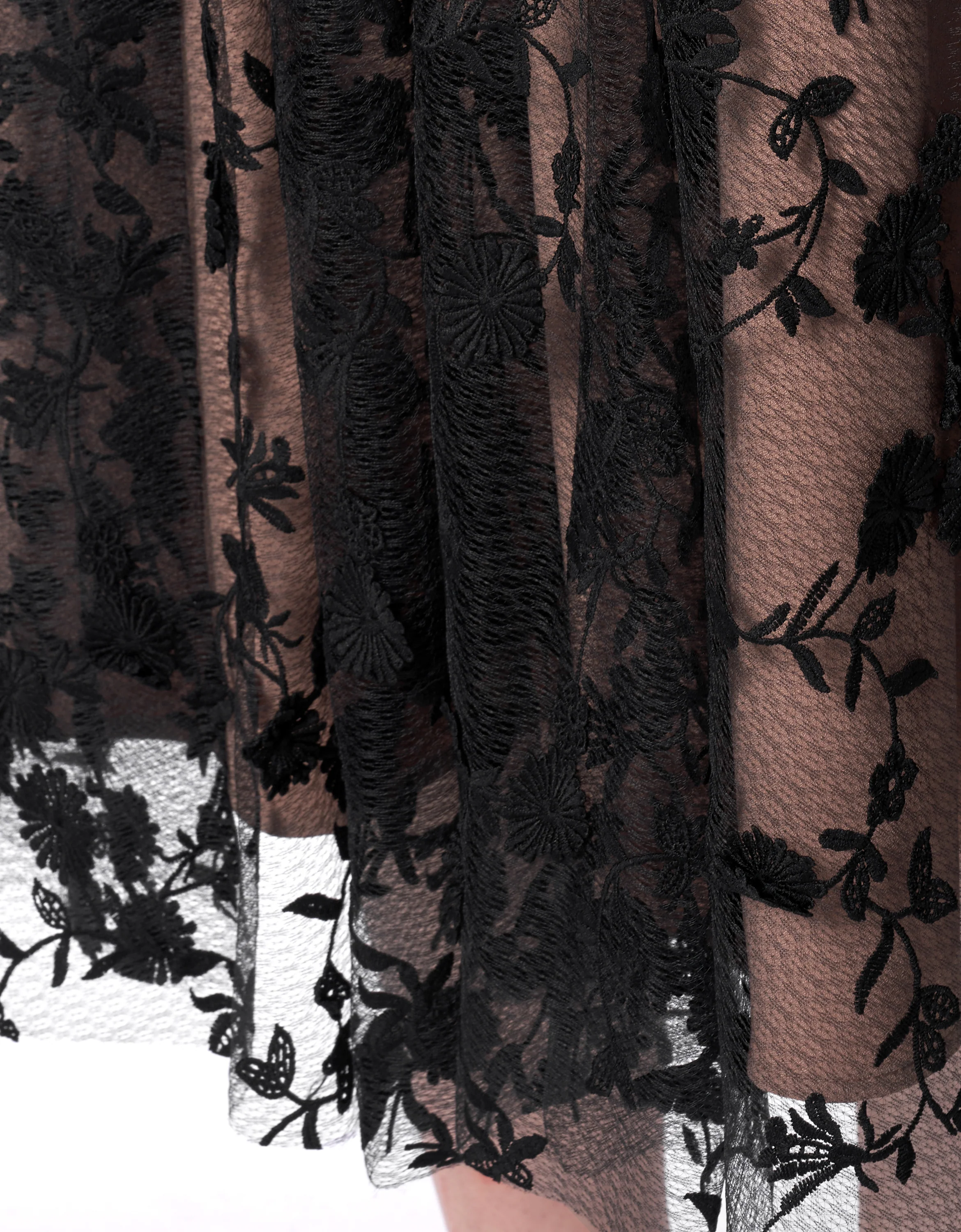 Tweed Bodice Semi Sheer Pleated Bottom Dress - Image 20