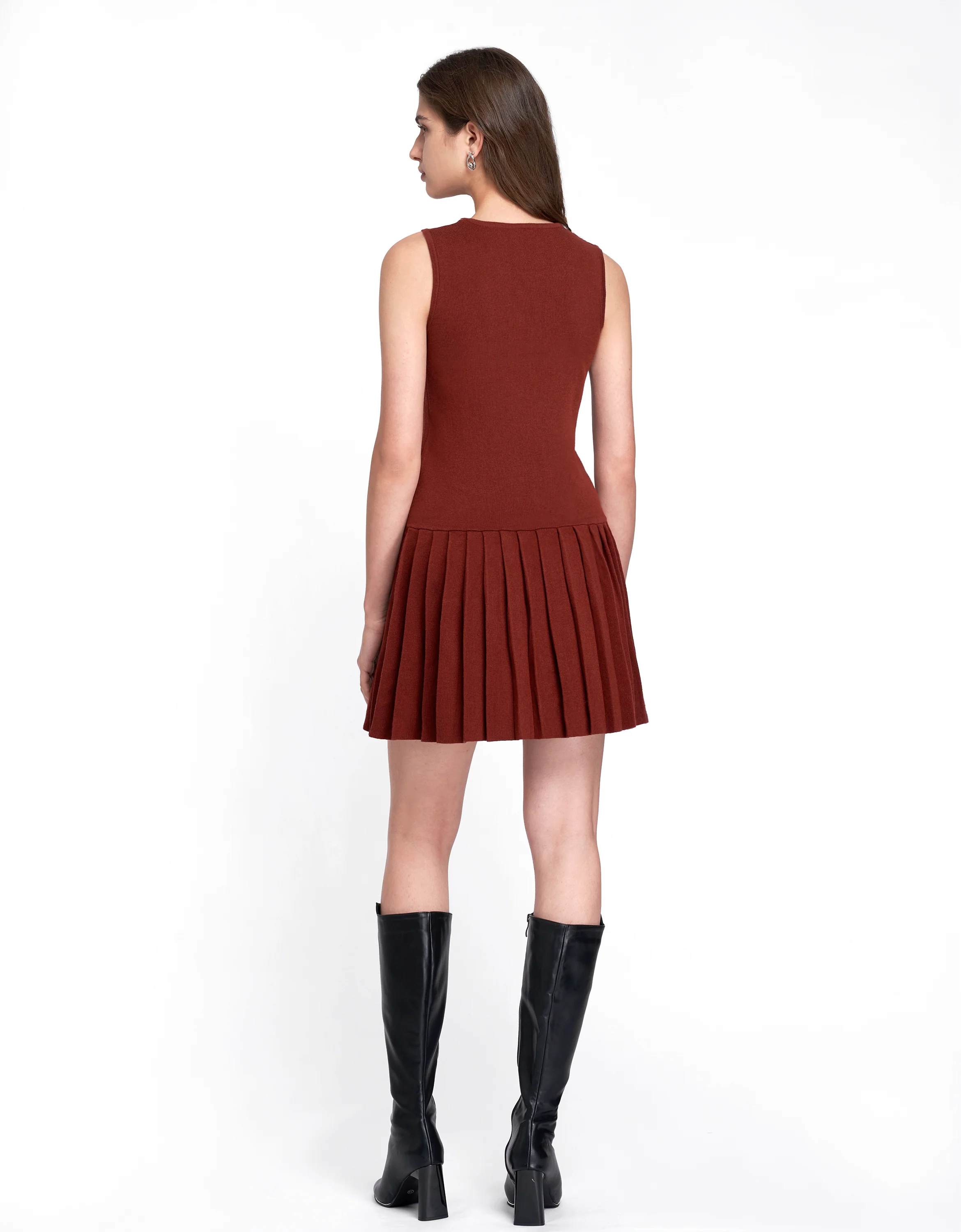 Two-piece Oversized Sweater & Pleated Dress Set - Image 3