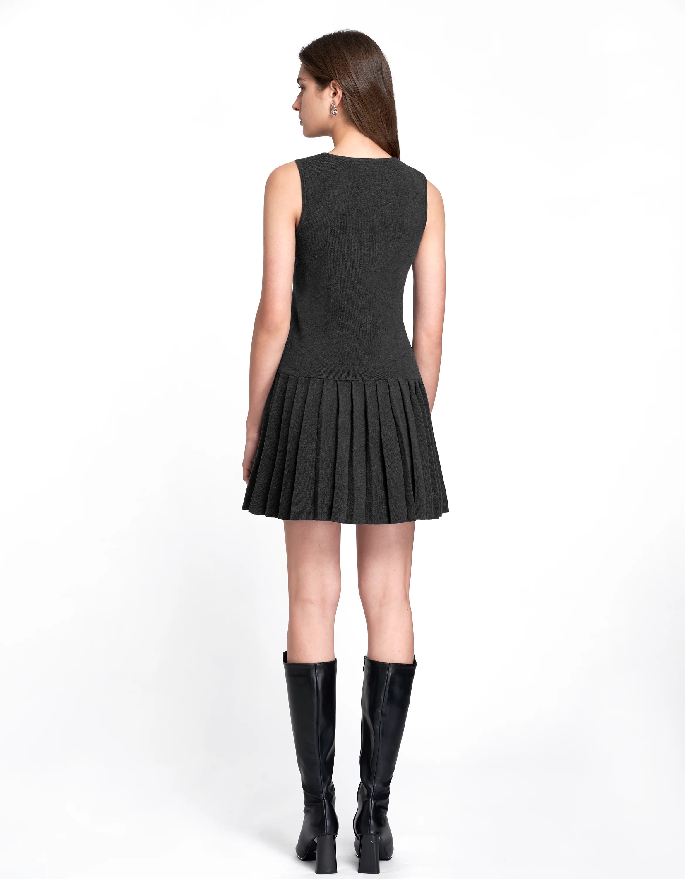 Two-piece Oversized Sweater & Pleated Dress Set - Image 9