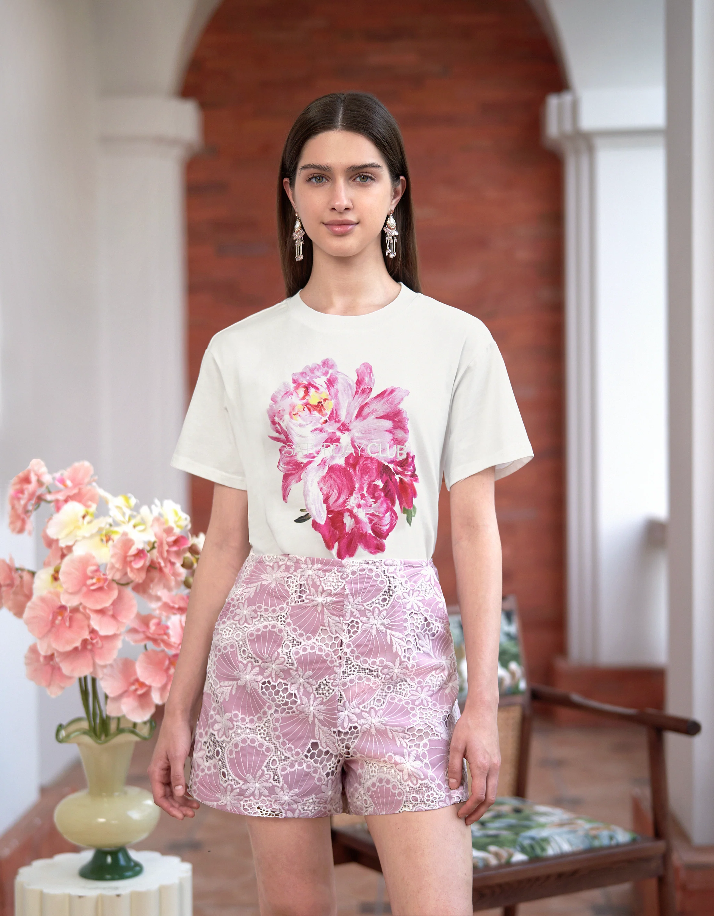 Two-tone Cutwork Embroidery Shorts - Image 15