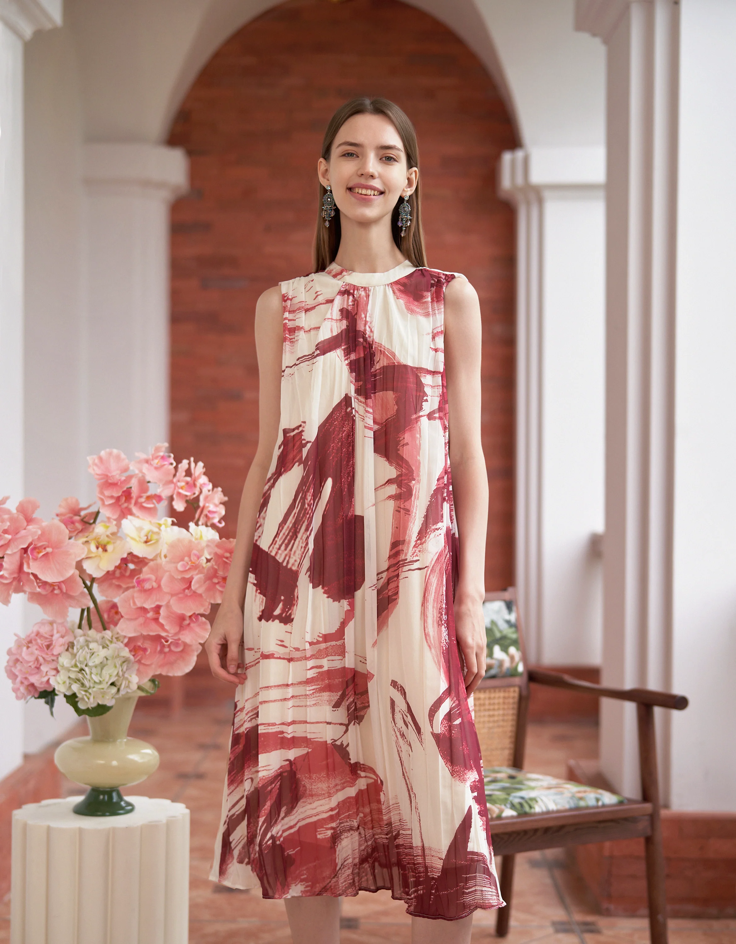 Two-way Art Print Midi Dress - Image 2