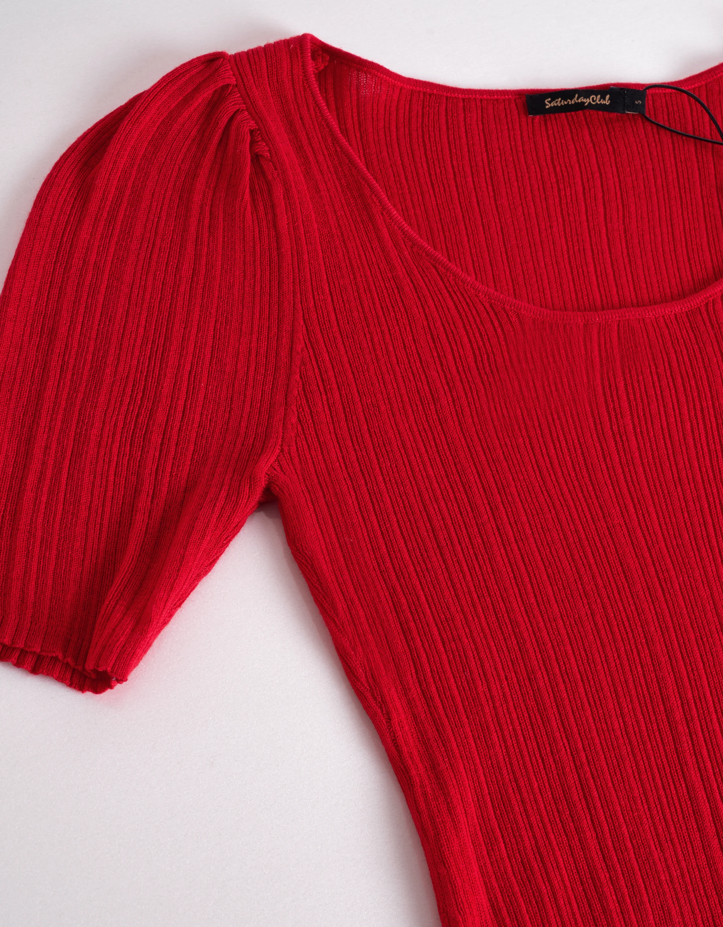 U-neck Puff Sleeves Slim Fit Top - Image 12