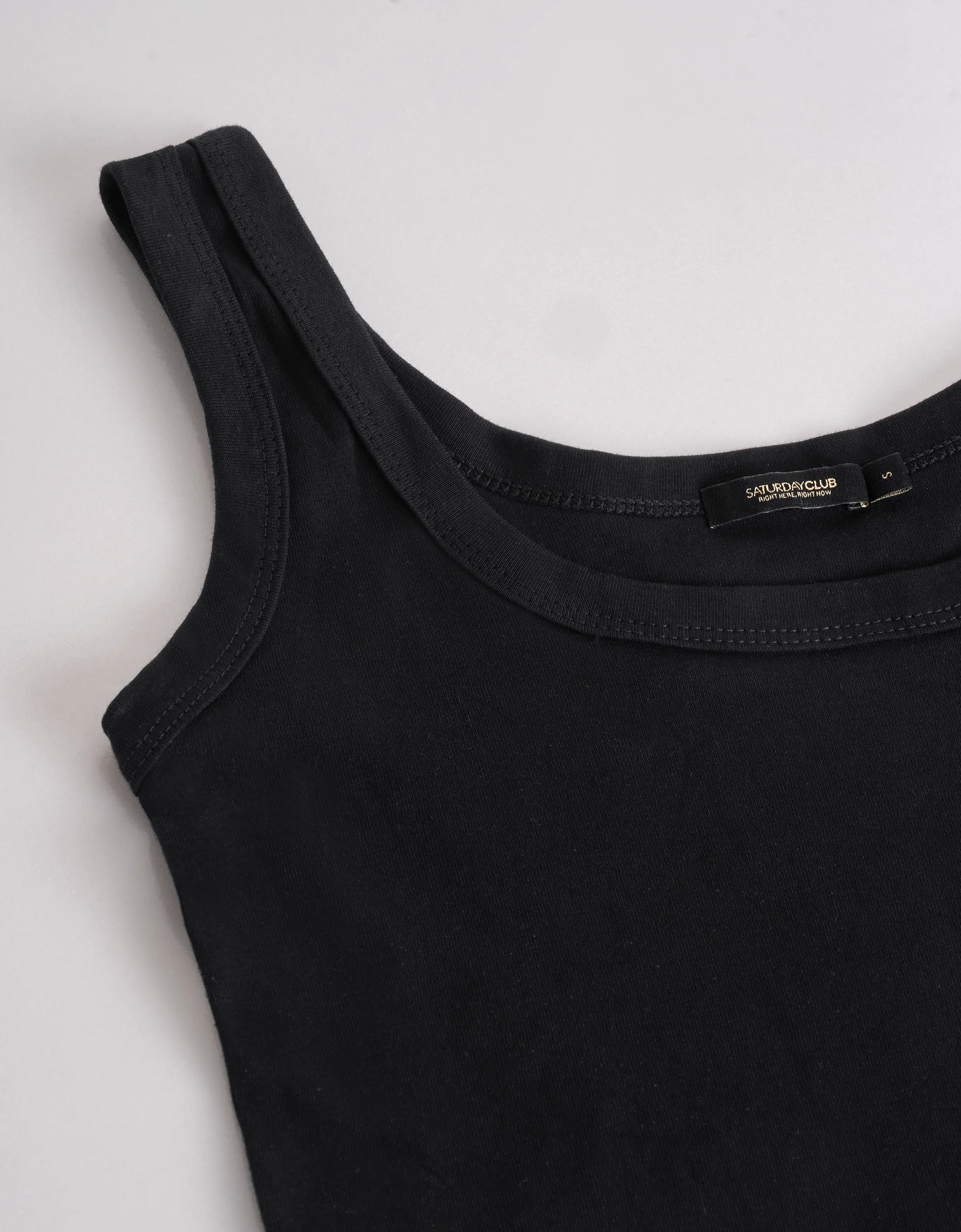 U-neck Wide Strap Cropped Knit Top - Image 4