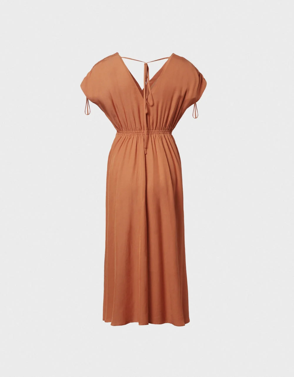 V-neck Cuff Tie Detail Dress - Image 6