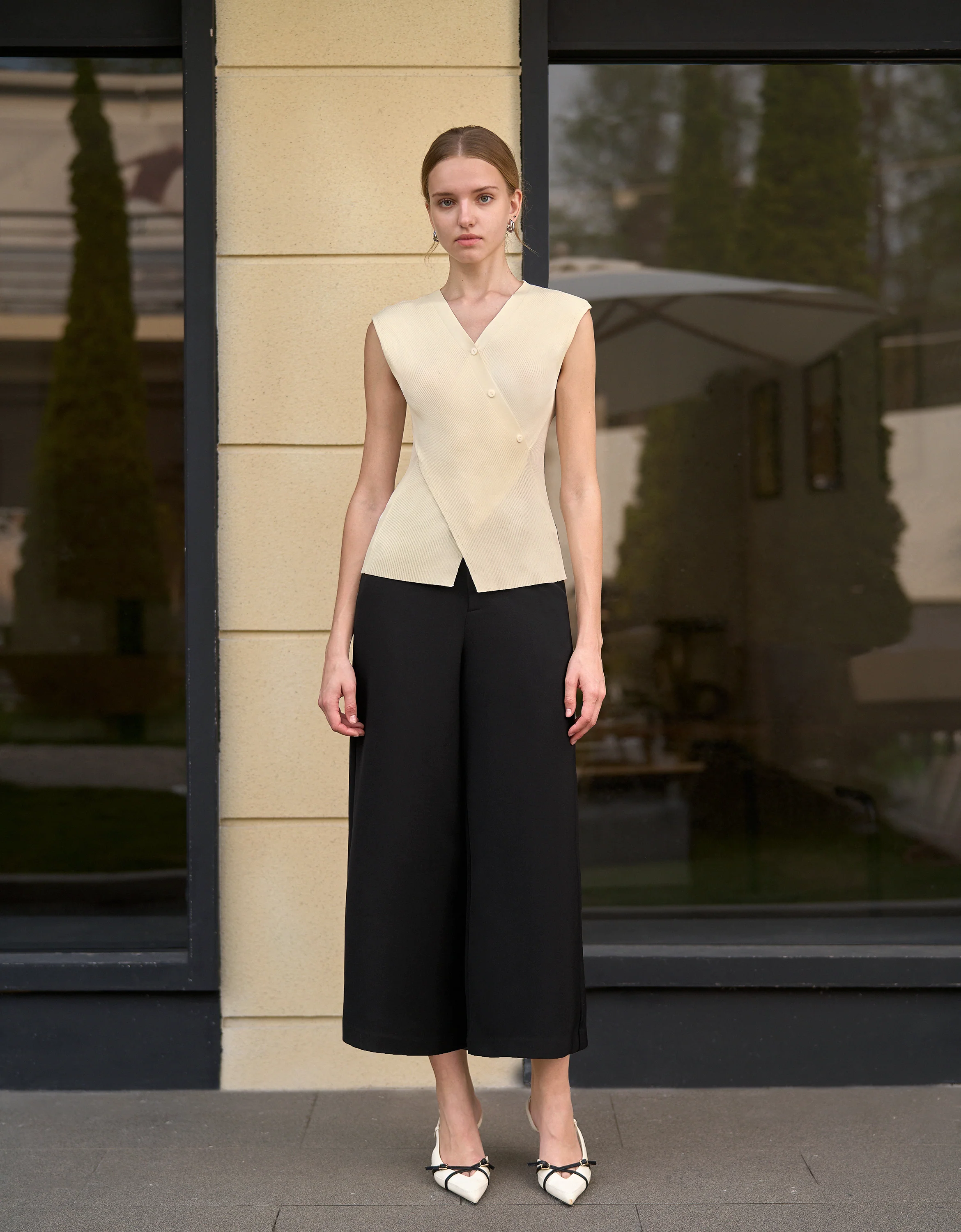 V-Neck Knit Top - Image 3