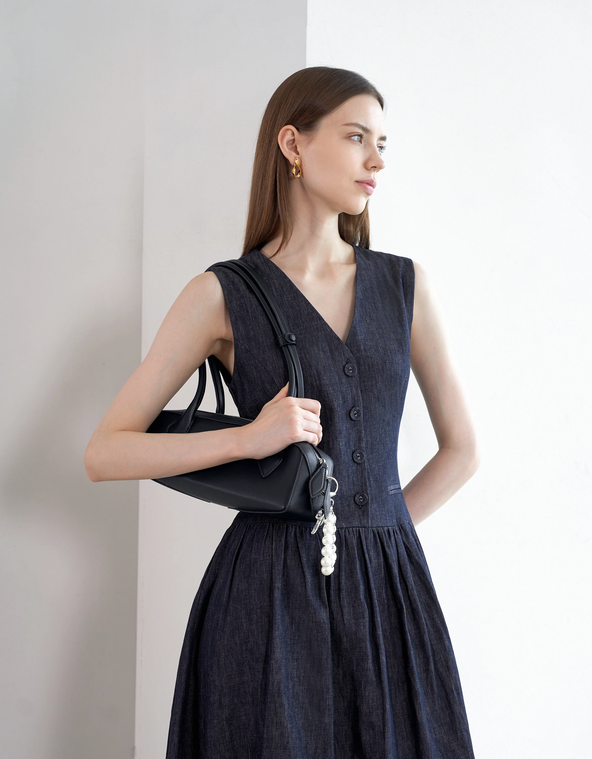Vest Style Denim Maxi Dress - Image 3